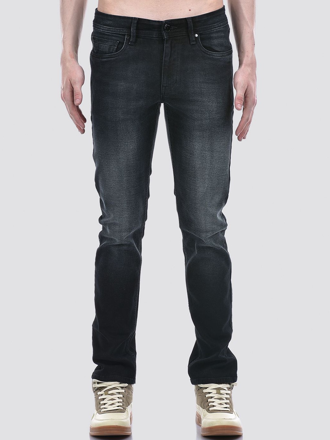 

Numero Uno Men Solid Slim Fit Sustainable Stretchable Jeans, Black
