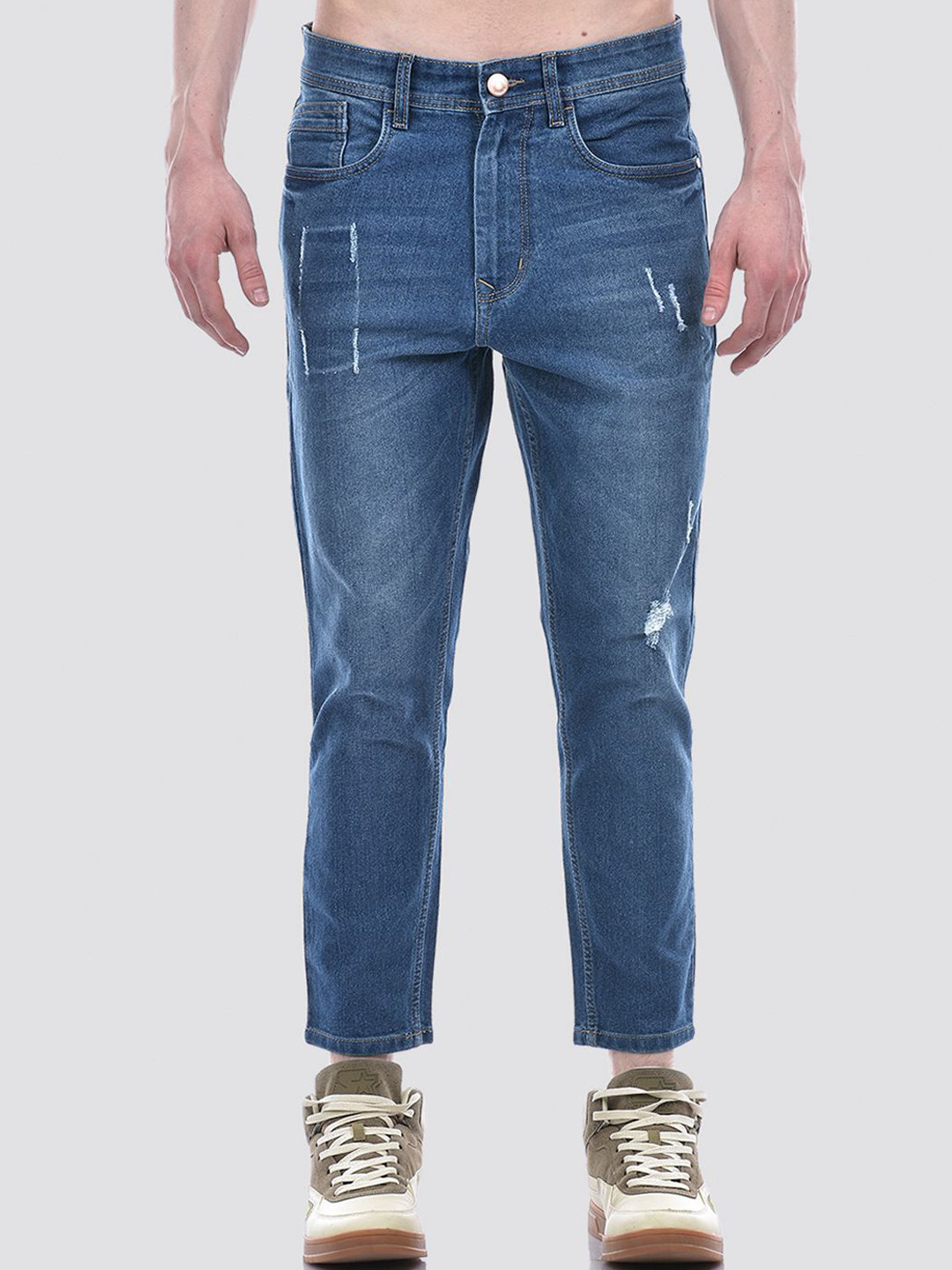 

Numero Uno Men Solid Tapered Fit Sustainable Stretchable Jeans, Blue