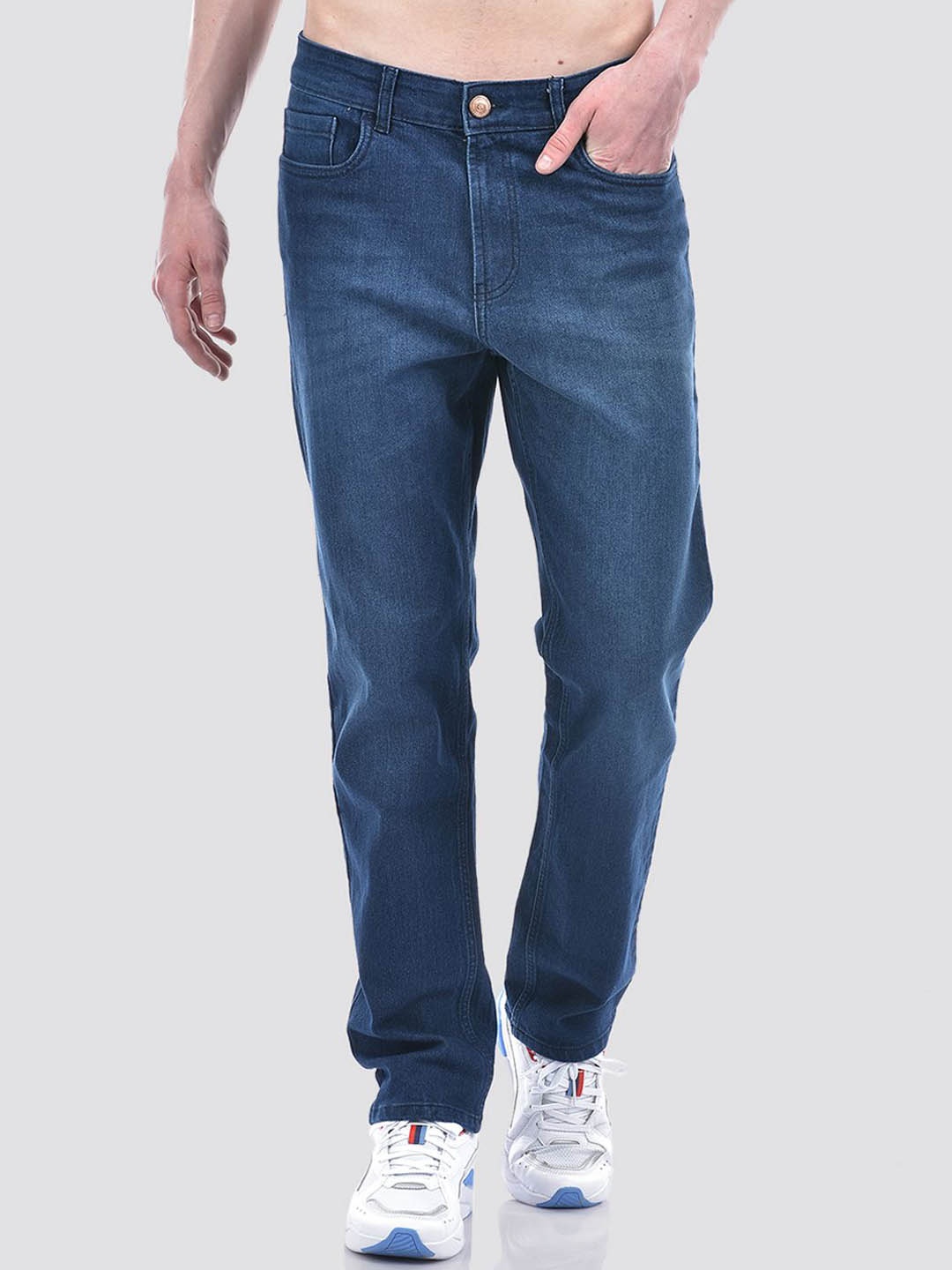 

Numero Uno Men Solid Slim Fit Sustainable Stretchable Jeans, Blue