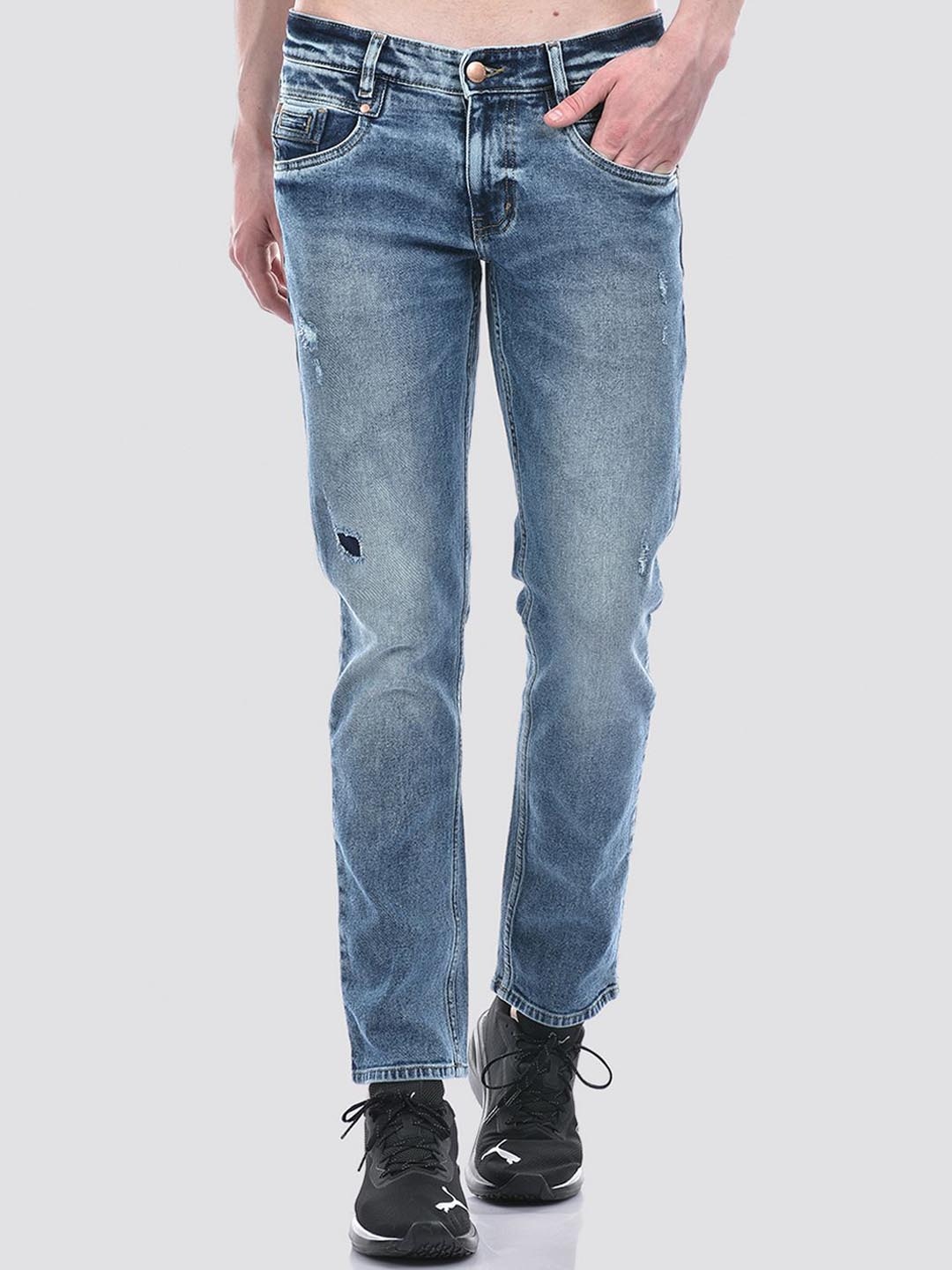 

Numero Uno Men Solid Skinny Fit Sustainable Stretchable Jeans, Blue