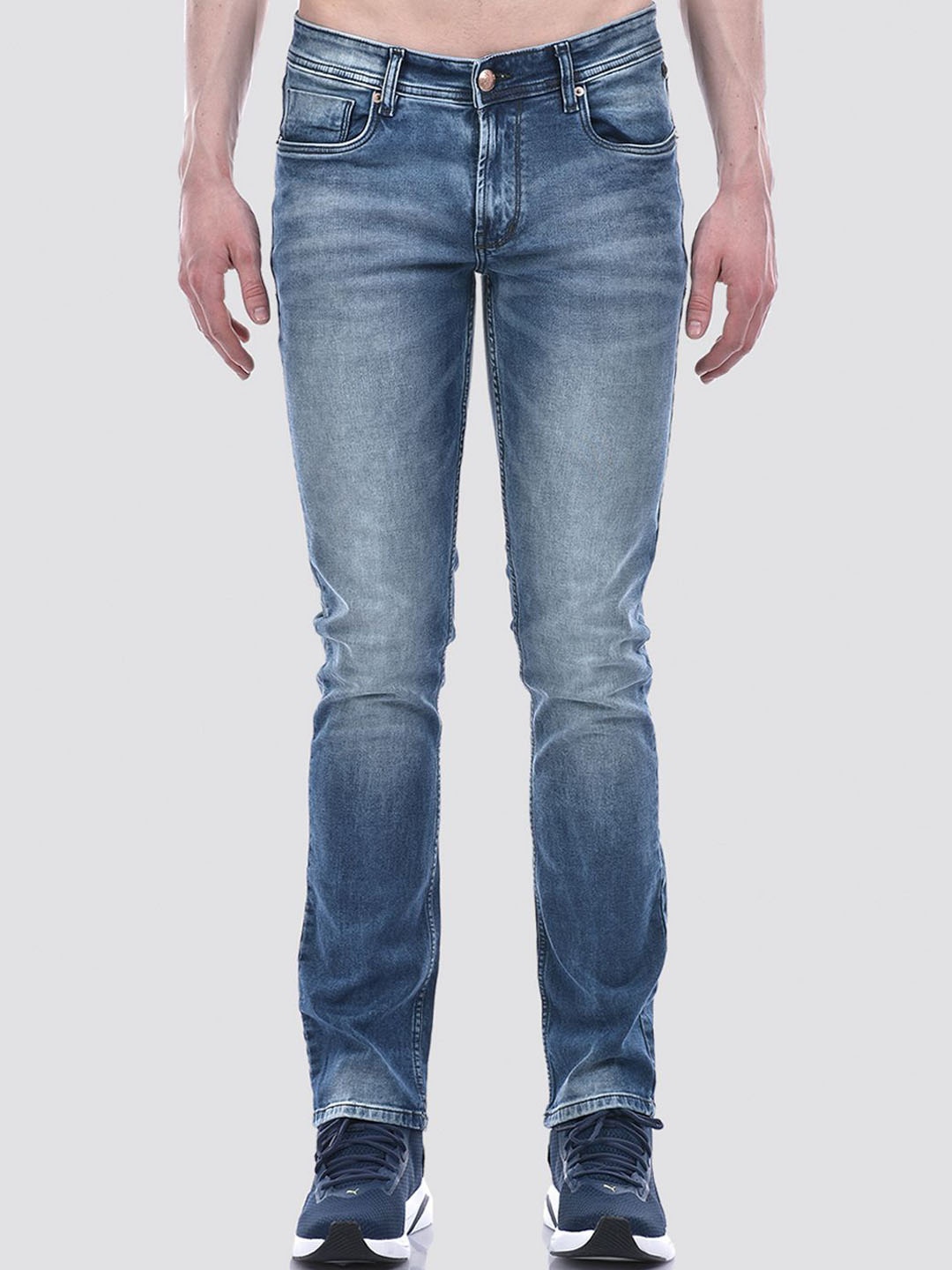 

Numero Uno Men Solid Slim Fit Sustainable Stretchable Jeans, Blue