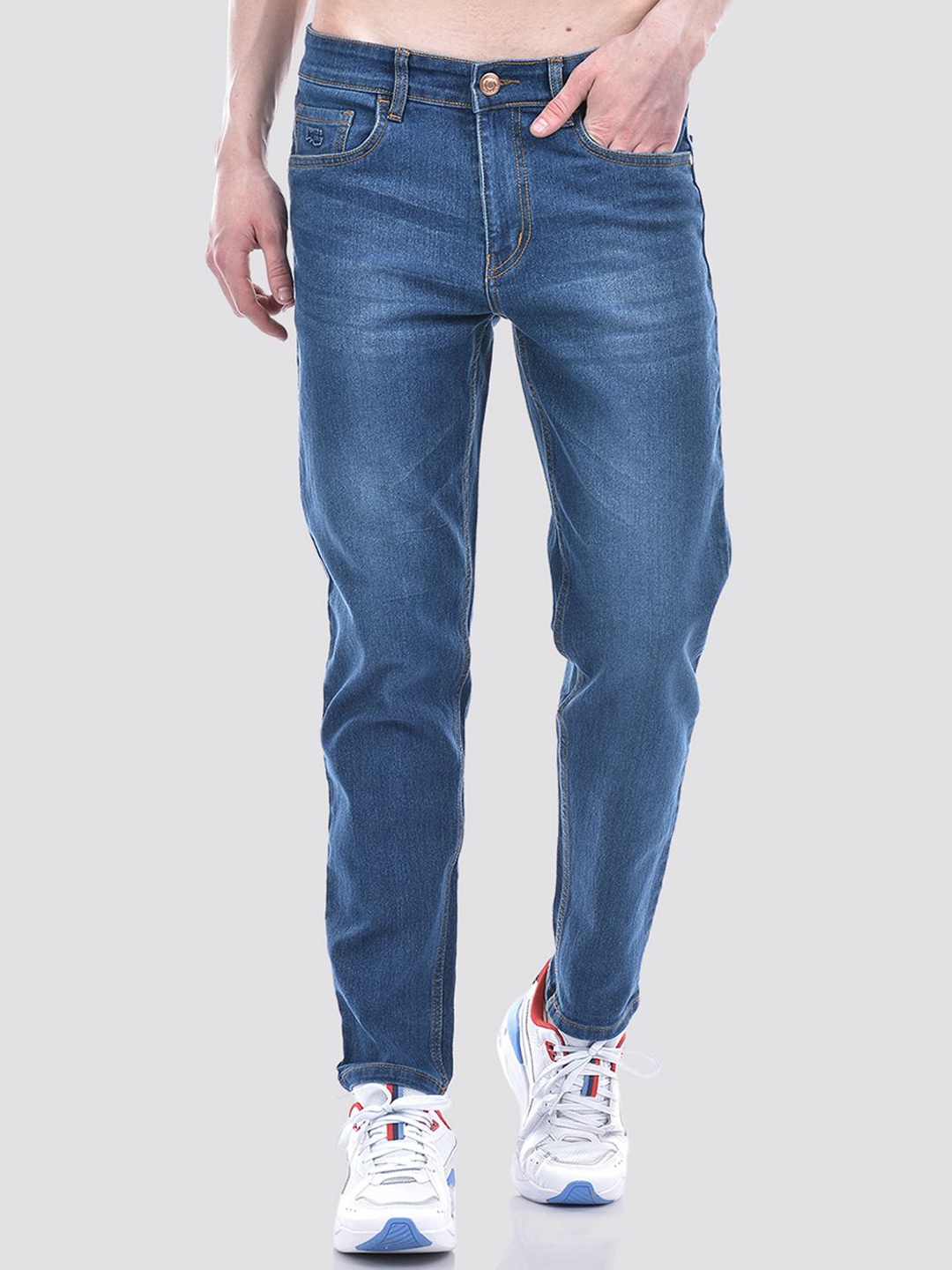 

Numero Uno Men Solid Regular Fit Sustainable Stretchable Jeans, Blue