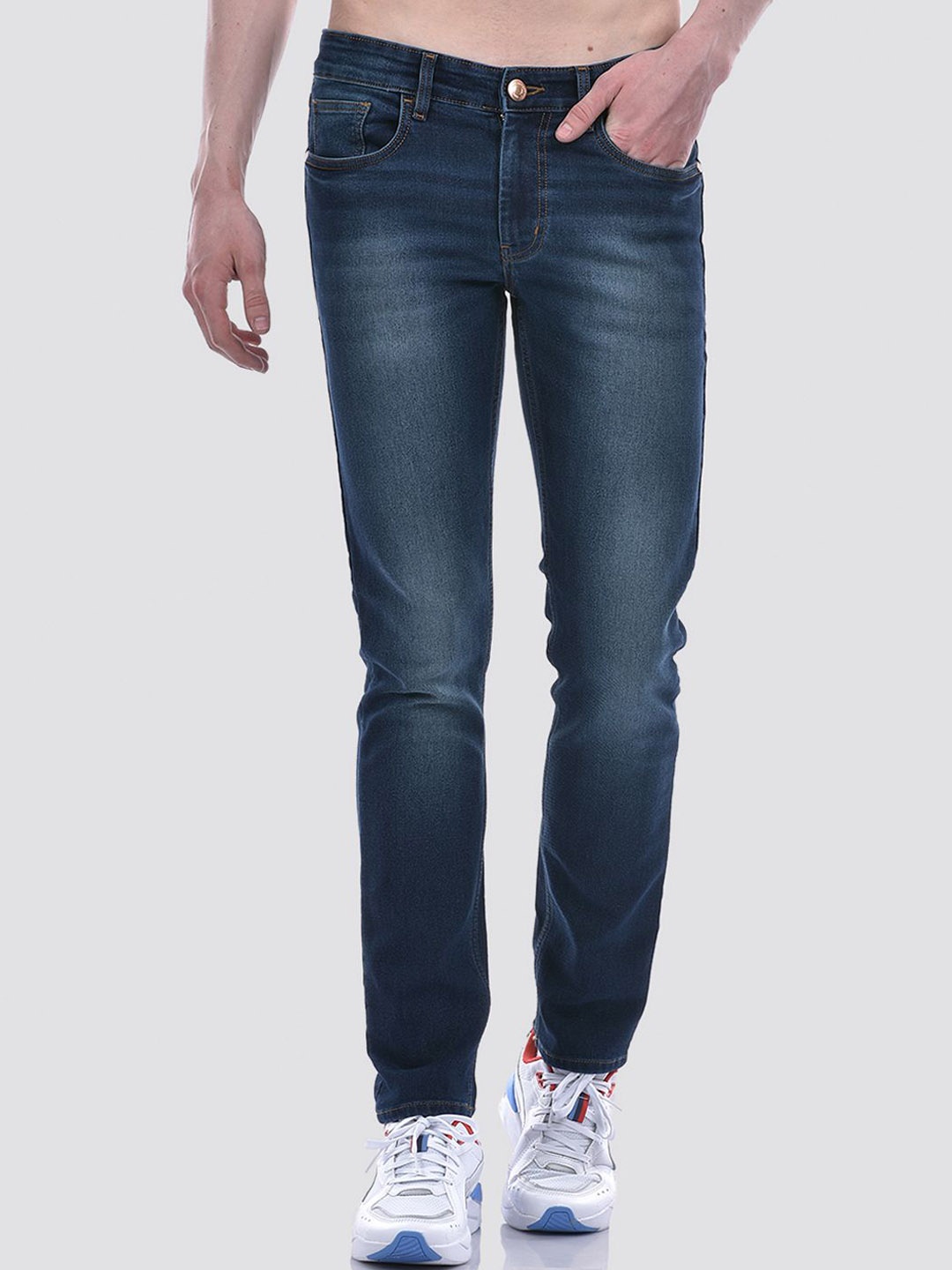 

Numero Uno Men Solid Skinny Fit Sustainable Stretchable Jeans, Blue