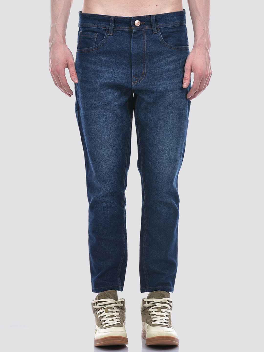 

Numero Uno Men Solid Tapered Fit Sustainable Stretchable Jeans, Blue