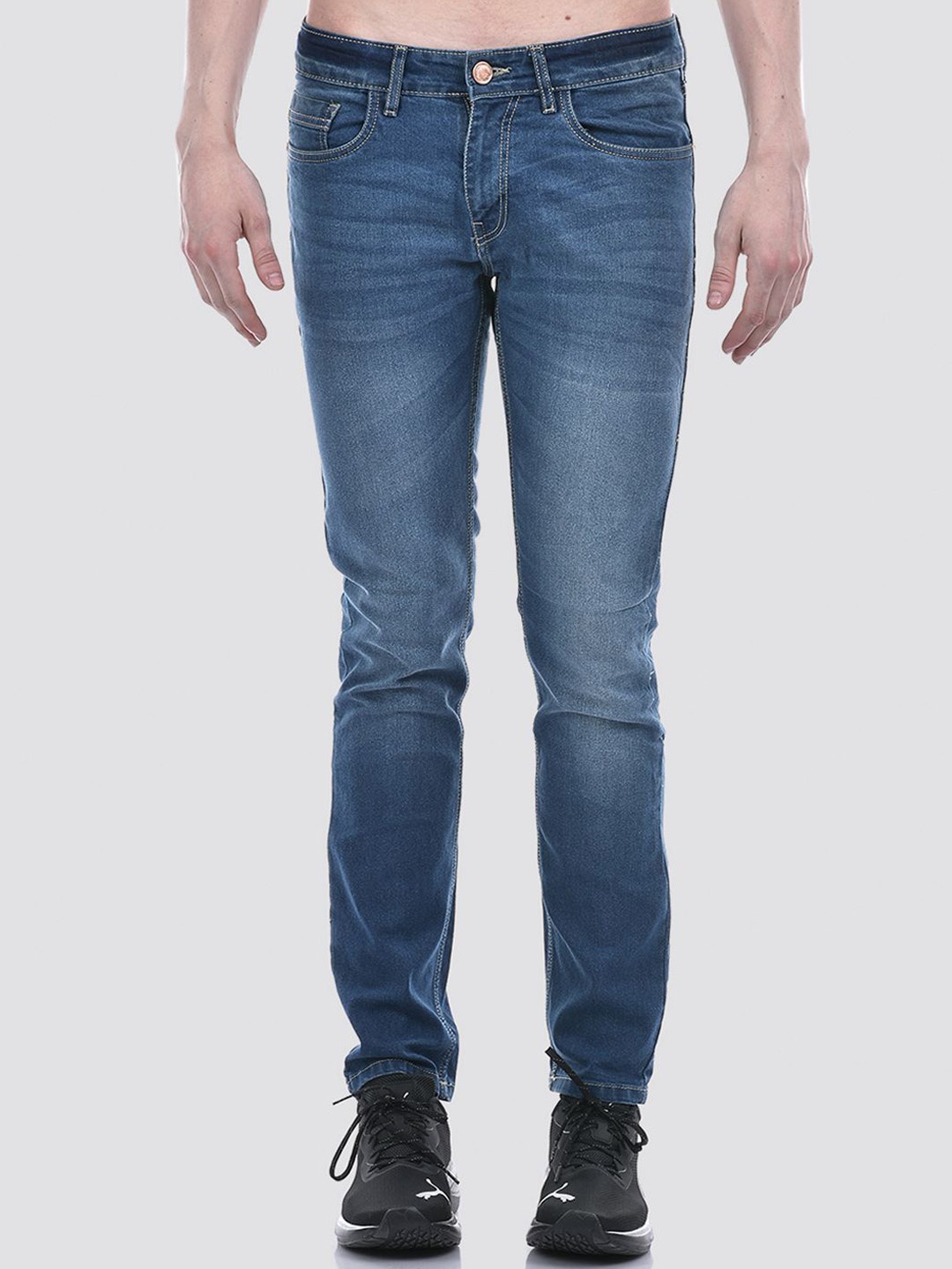 

Numero Uno Men Solid Skinny Fit Sustainable Stretchable Jeans, Blue