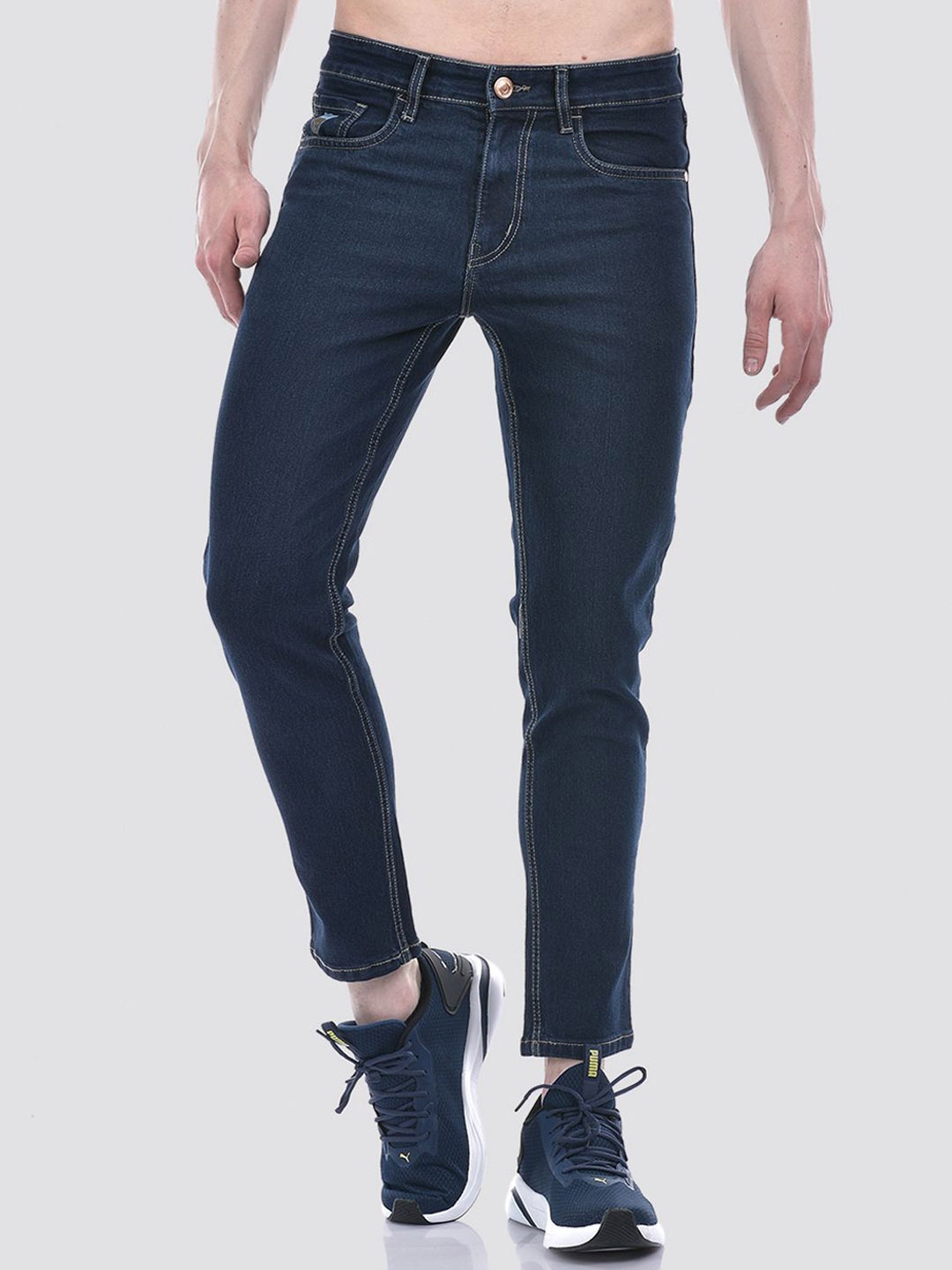 

Numero Uno Men Solid Regular Fit Sustainable Stretchable Jeans, Blue