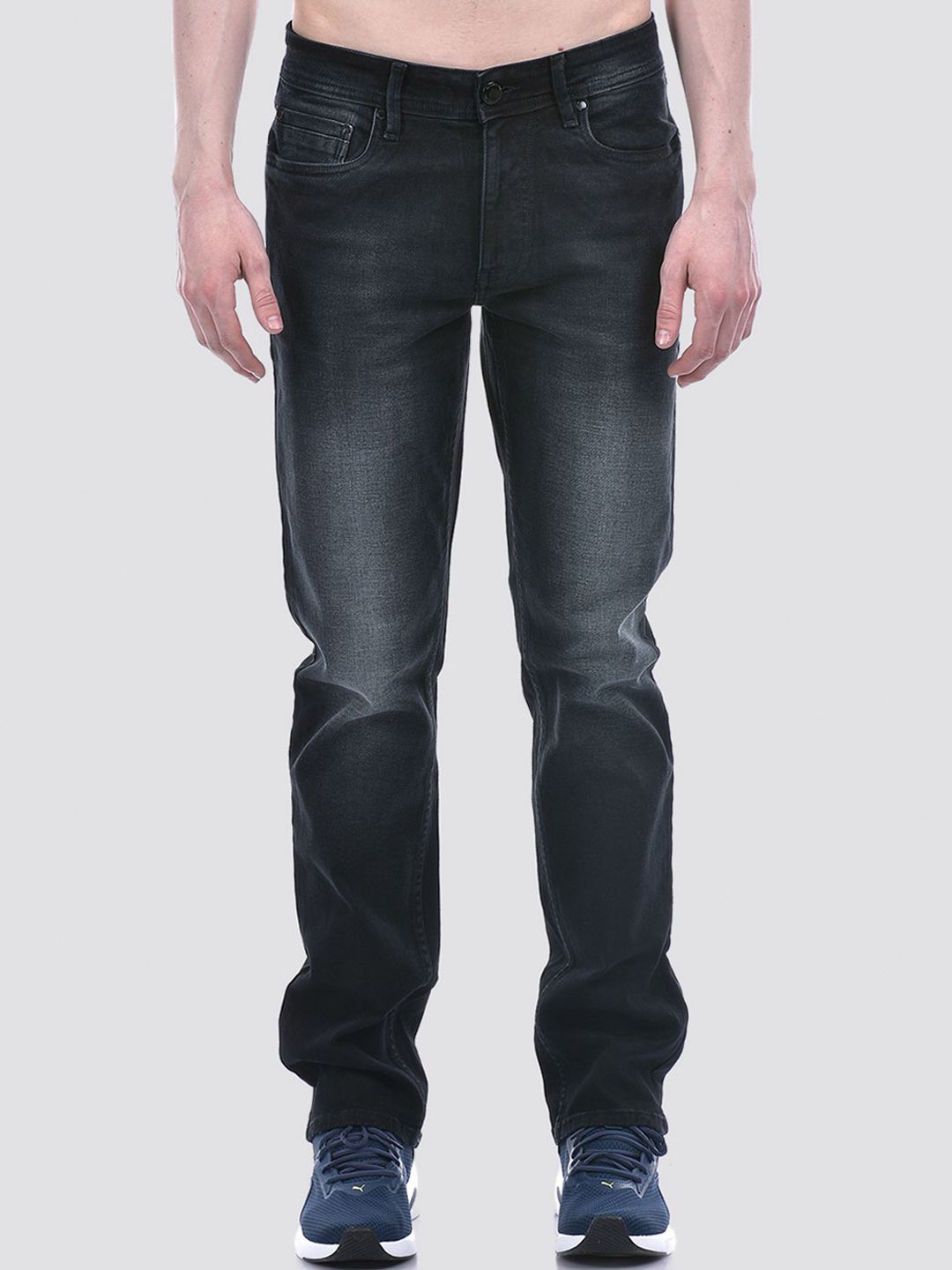 

Numero Uno Men Solid Straight Fit Sustainable Stretchable Jeans, Black