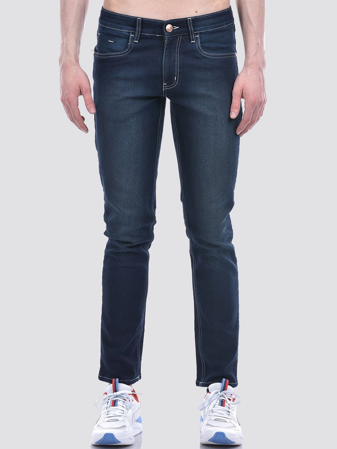 

Numero Uno Men Solid Skinny Fit Sustainable Stretchable Jeans, Blue