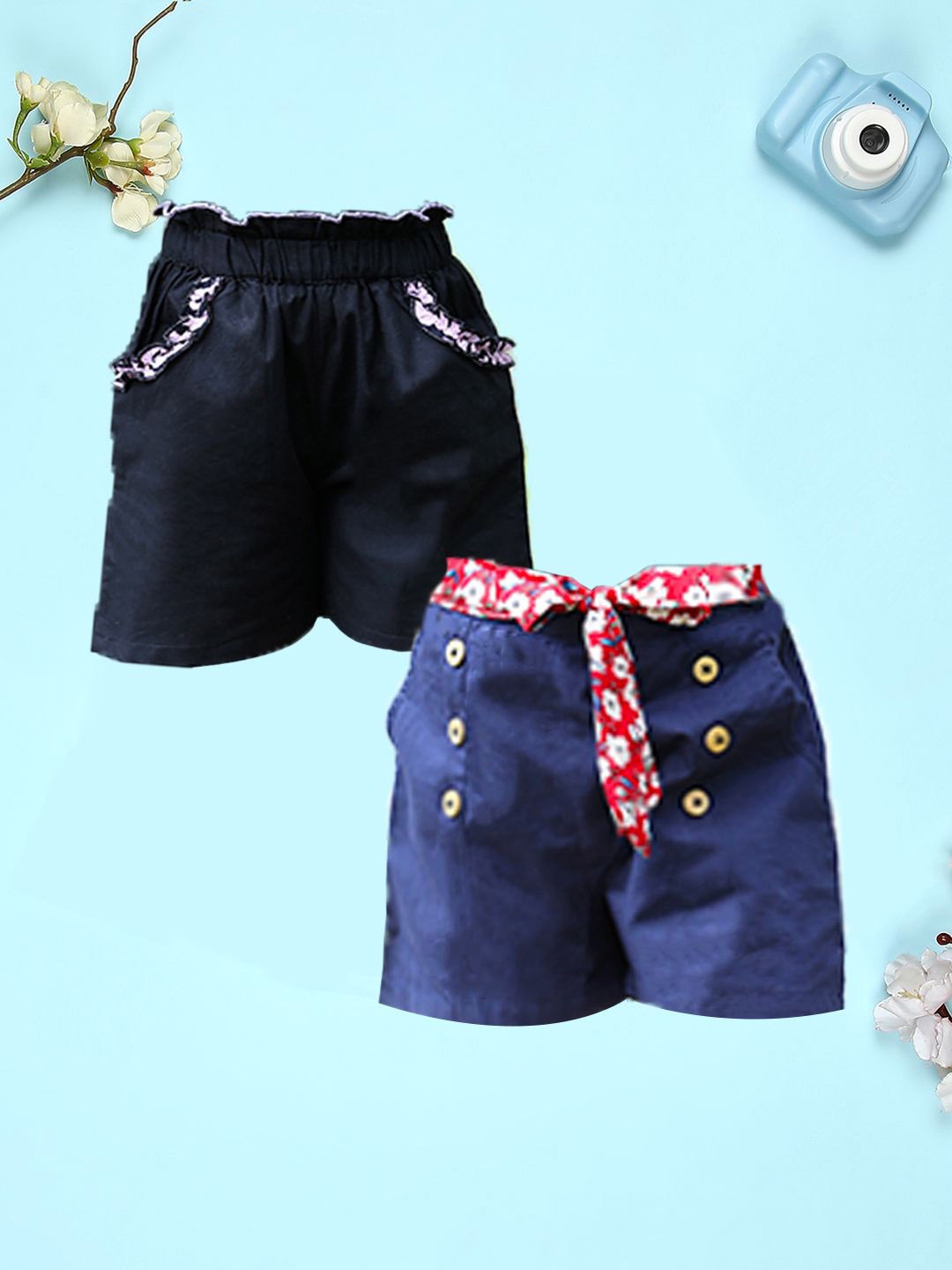 

Cutiekins Girls High-Rise Shorts, Multi