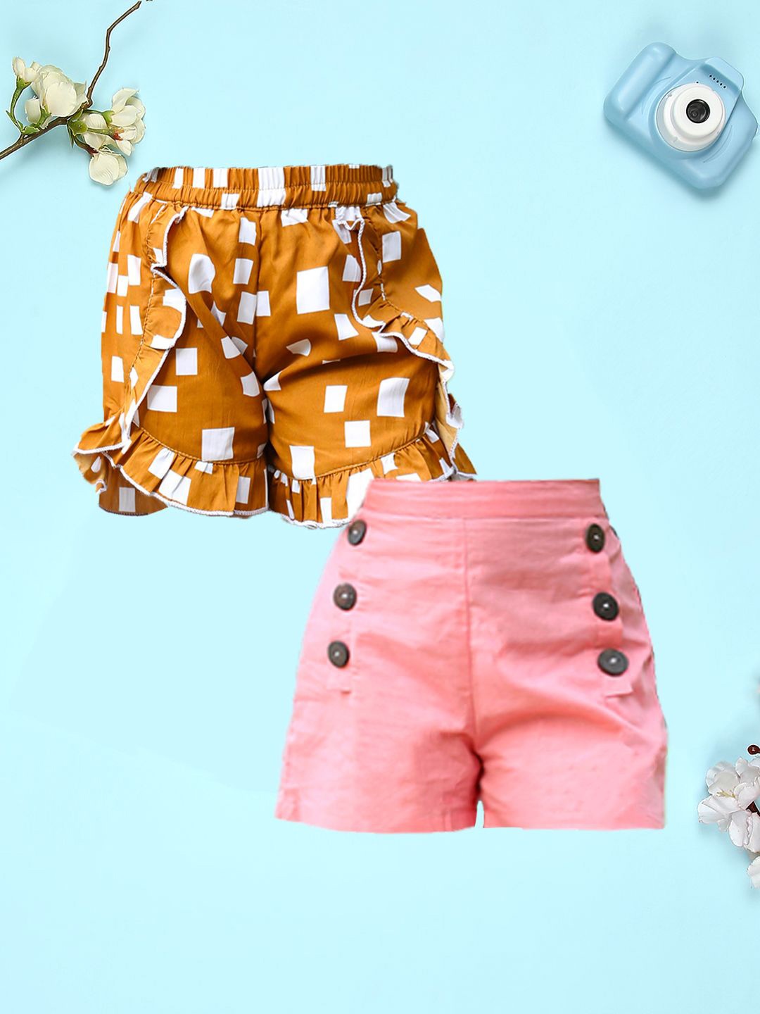 

Cutiekins Girls Pack Of 2 High-Rise Shorts, Pink
