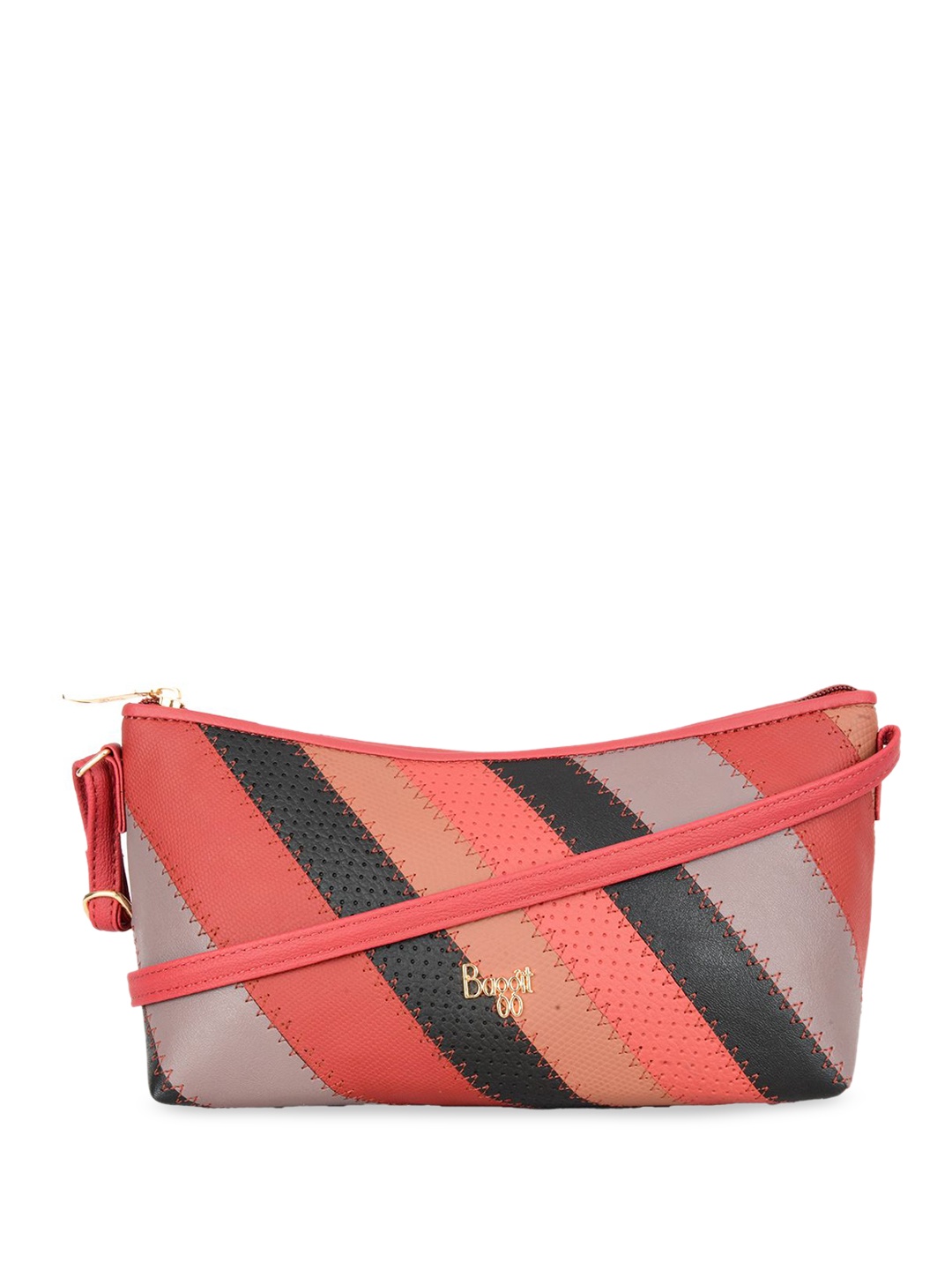 

Baggit Textured PU Swagger Sling Bag, Pink