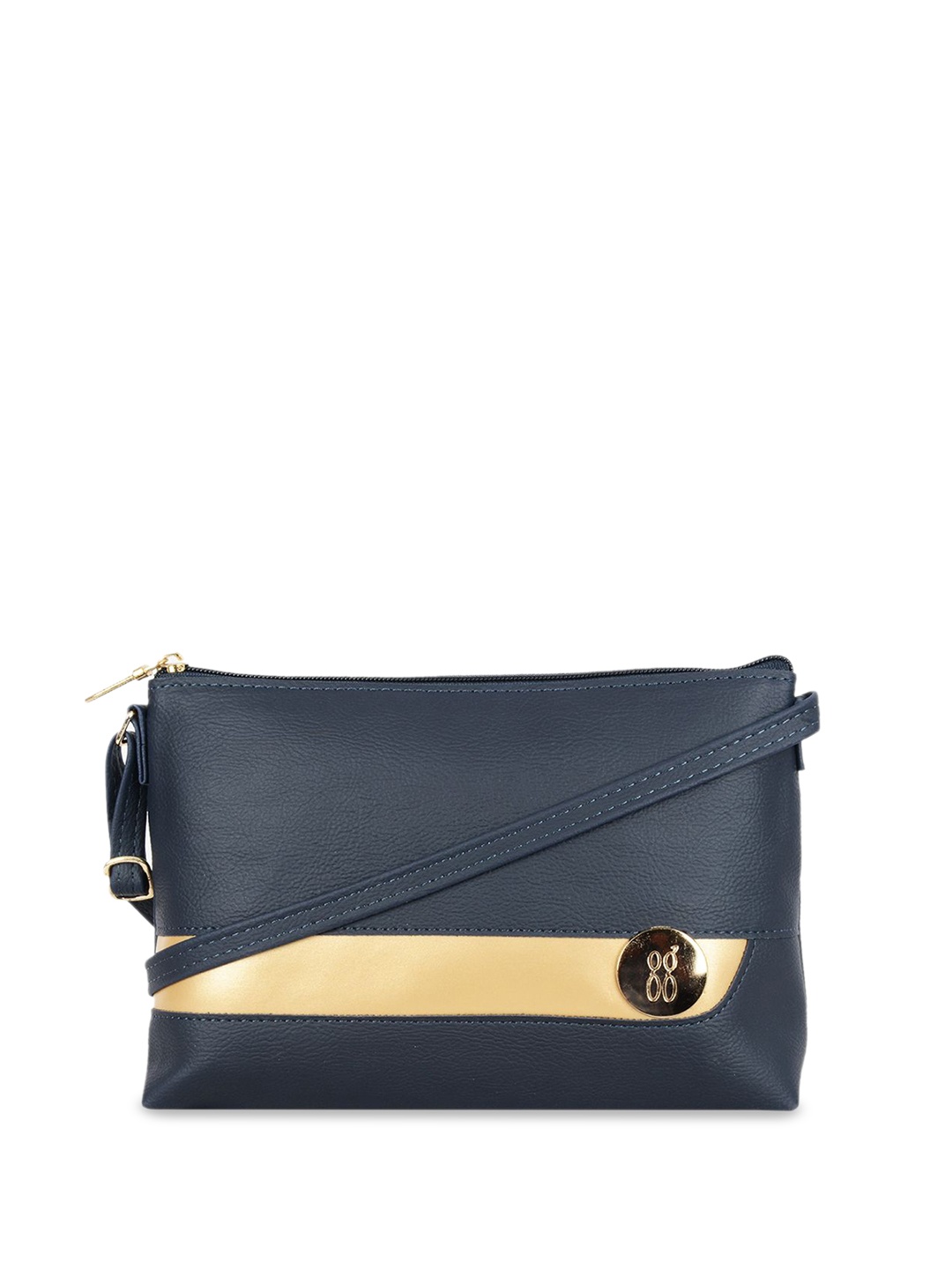 

Baggit Colourblocked PU Structured Sling Bag, Blue