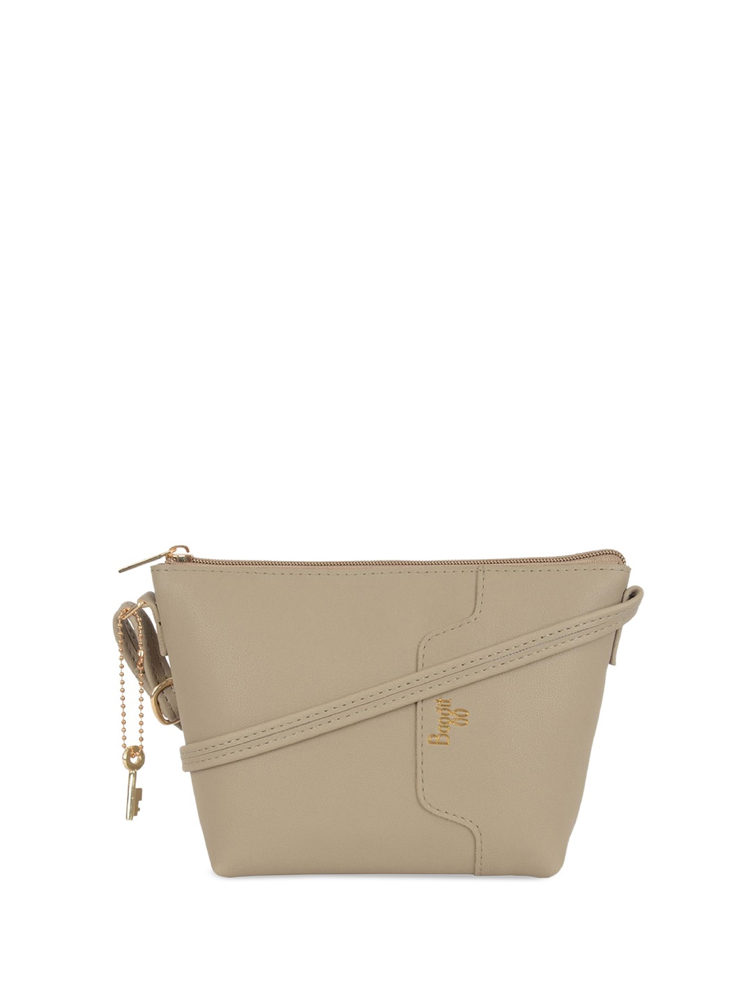 

Baggit PU Structured Sling Bag, Beige