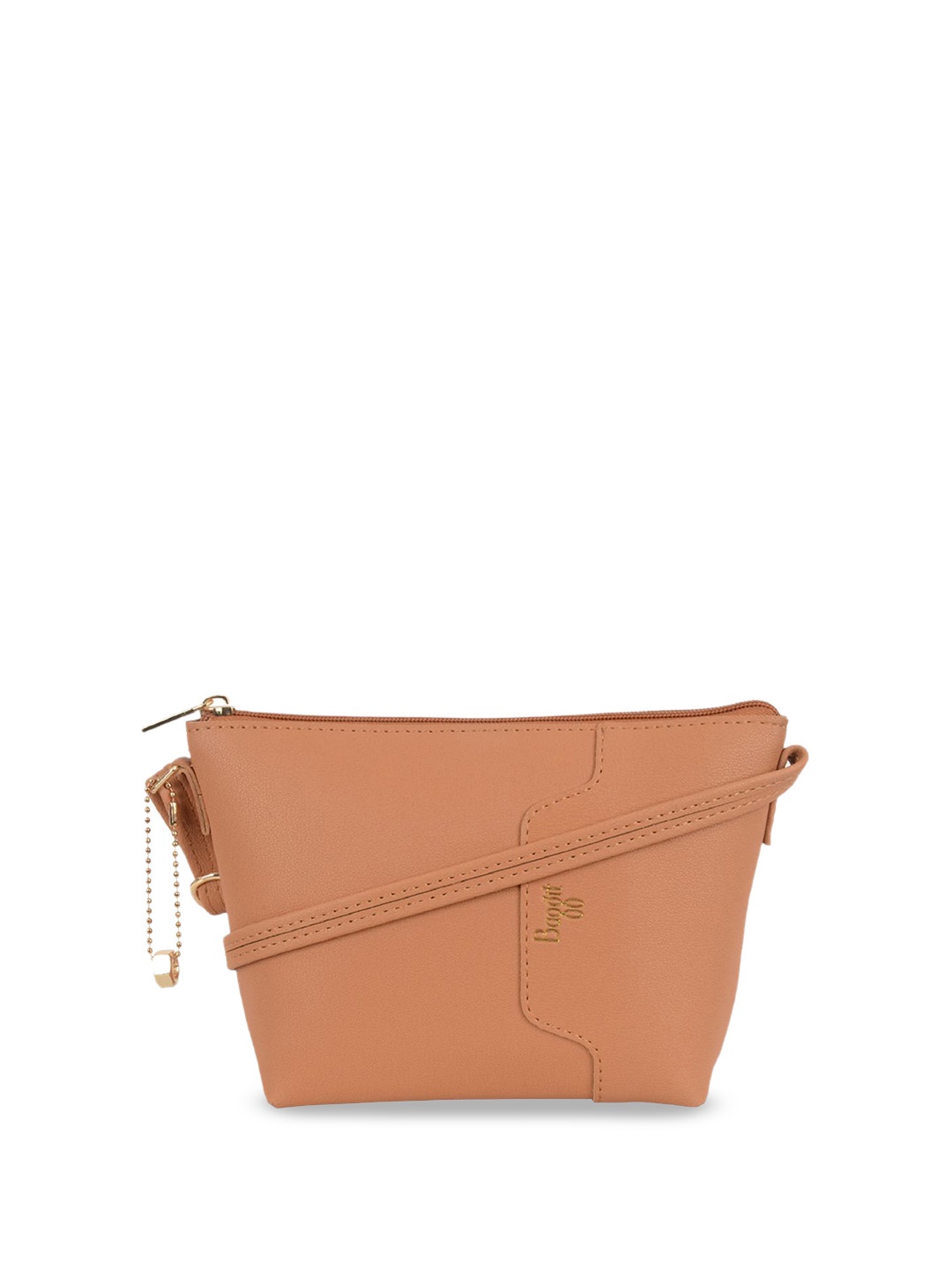 

Baggit PU Structured Sling Bag with Tasselled, Tan