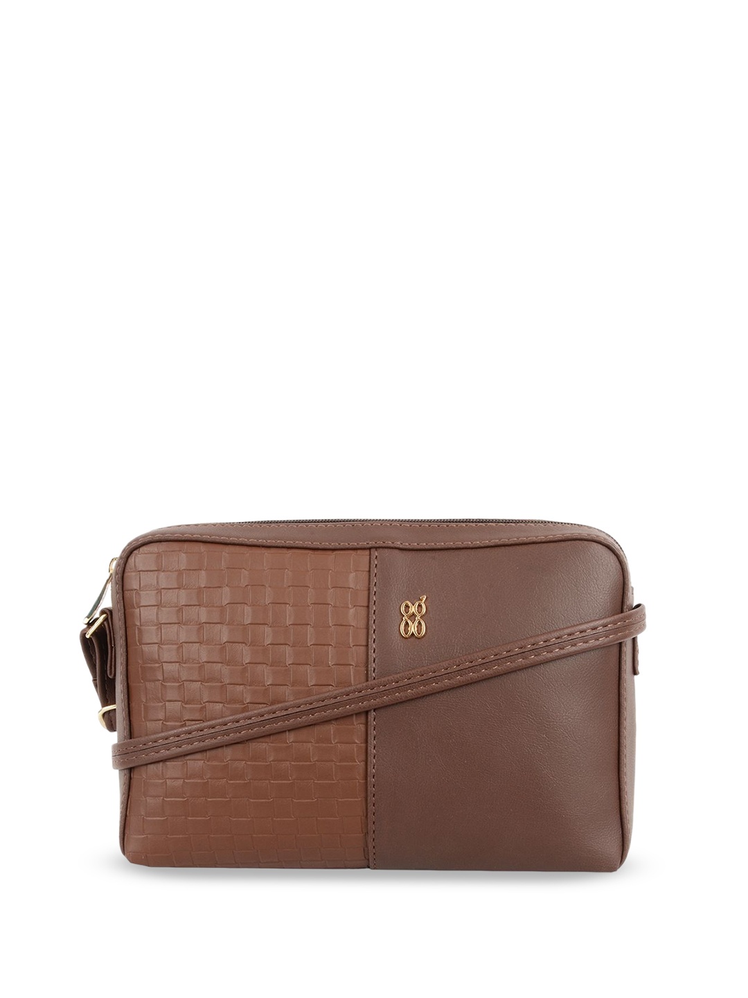 

Baggit Textured Structured Sling Bag, Brown