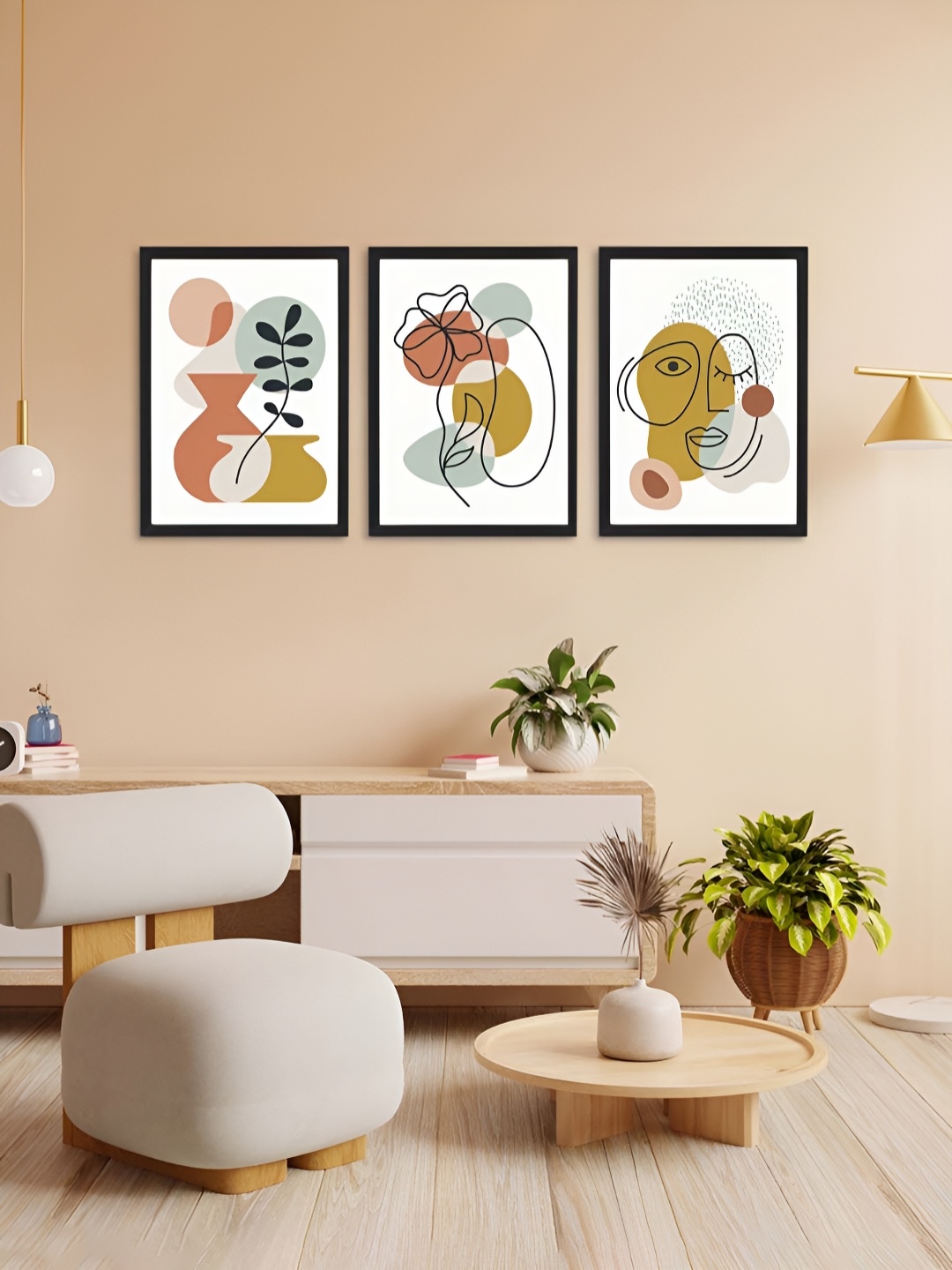 

Giftii White & Grey 3 Pieces Floral Wooden Wall Frame Decor