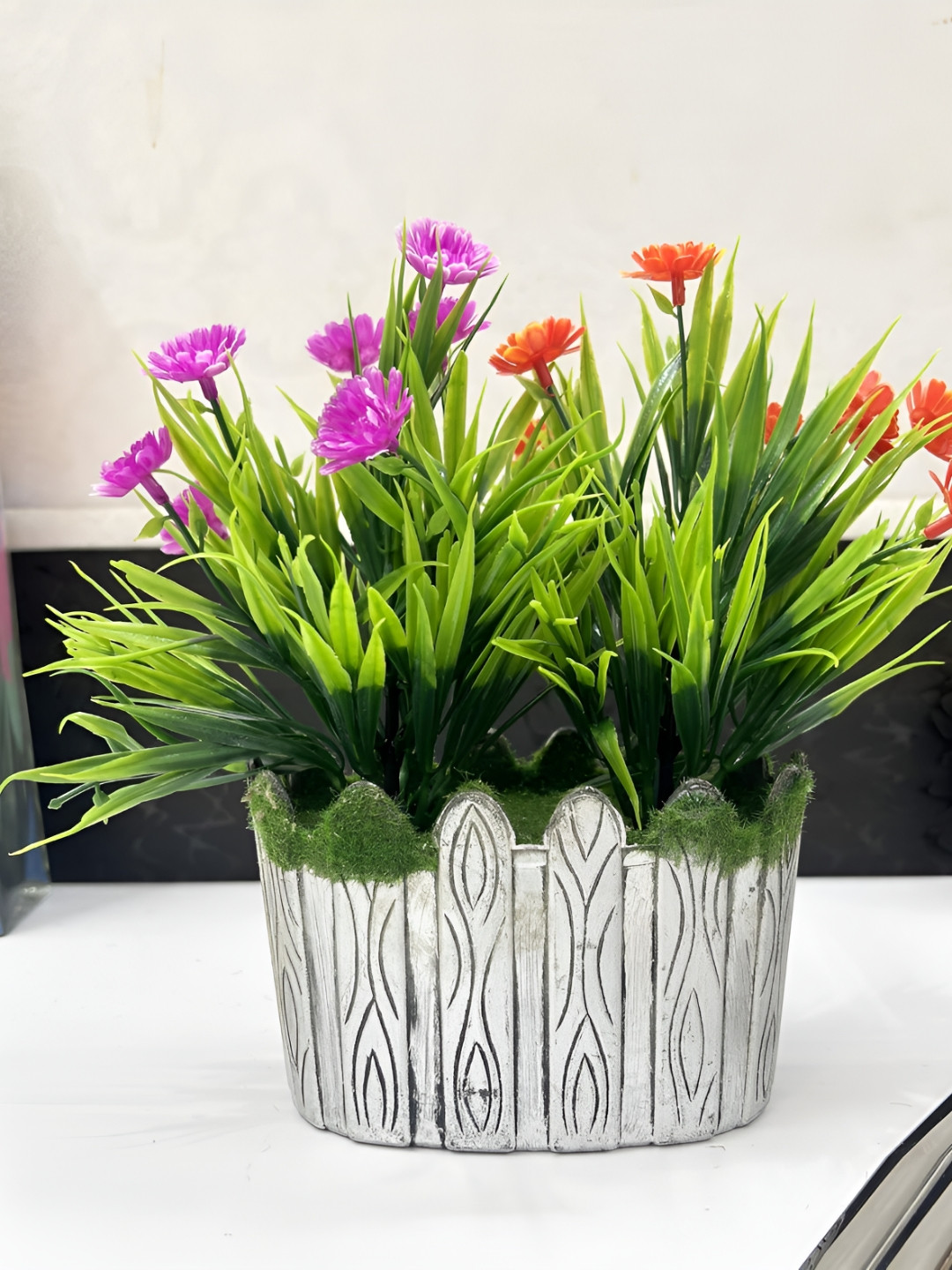 

Dekorly Purple Tulip Artificial Plant With Pot