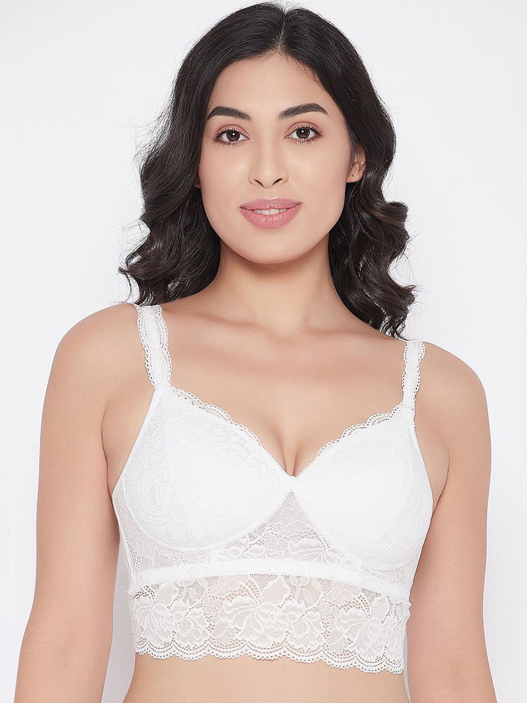 

Clovia Bralette Bra Full Coverage Lightly Padded, White