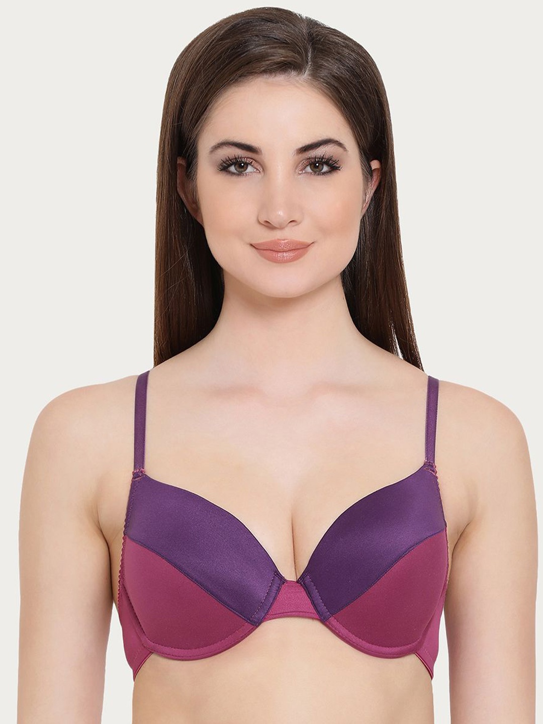 

Clovia Half Coverage Underwired Lightly Padded T-shirt Bra, Purple