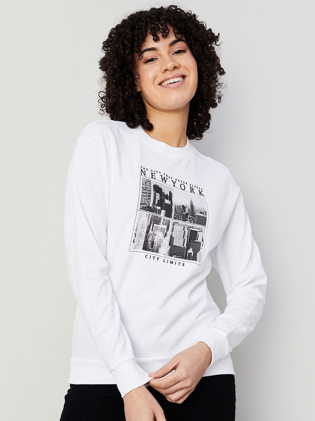 

Fame Forever by Lifestyle Women Printed Sweatshirt, White