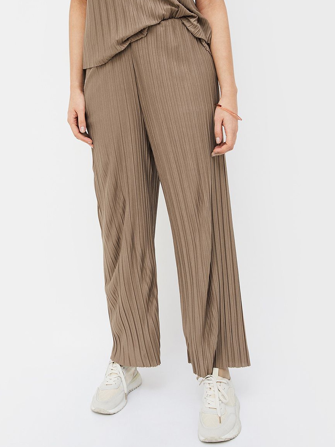 

Fame Forever by Lifestyle Women Culottes Striped Trousers, Brown