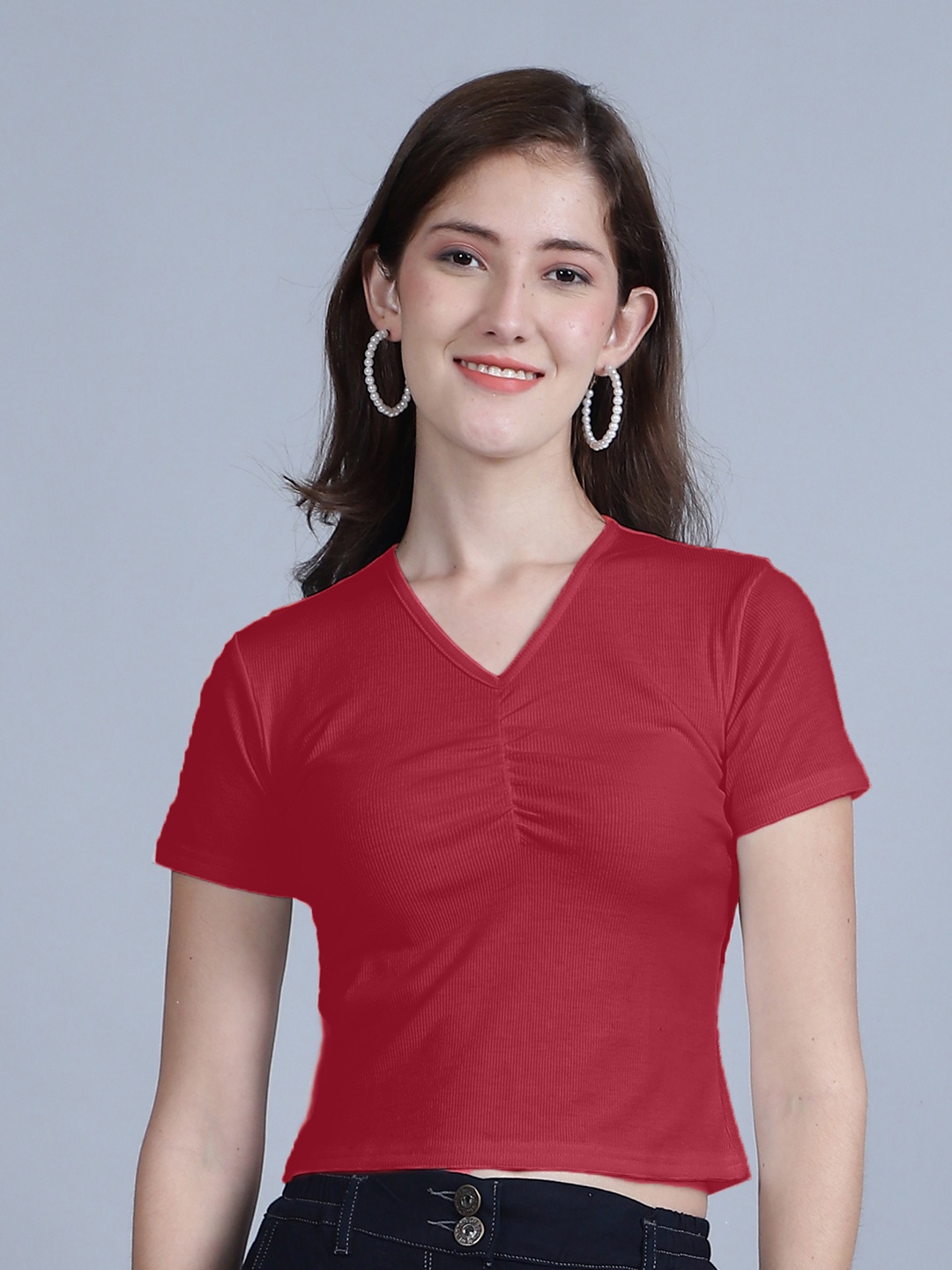 

urSense Cotton Crop Top, Red