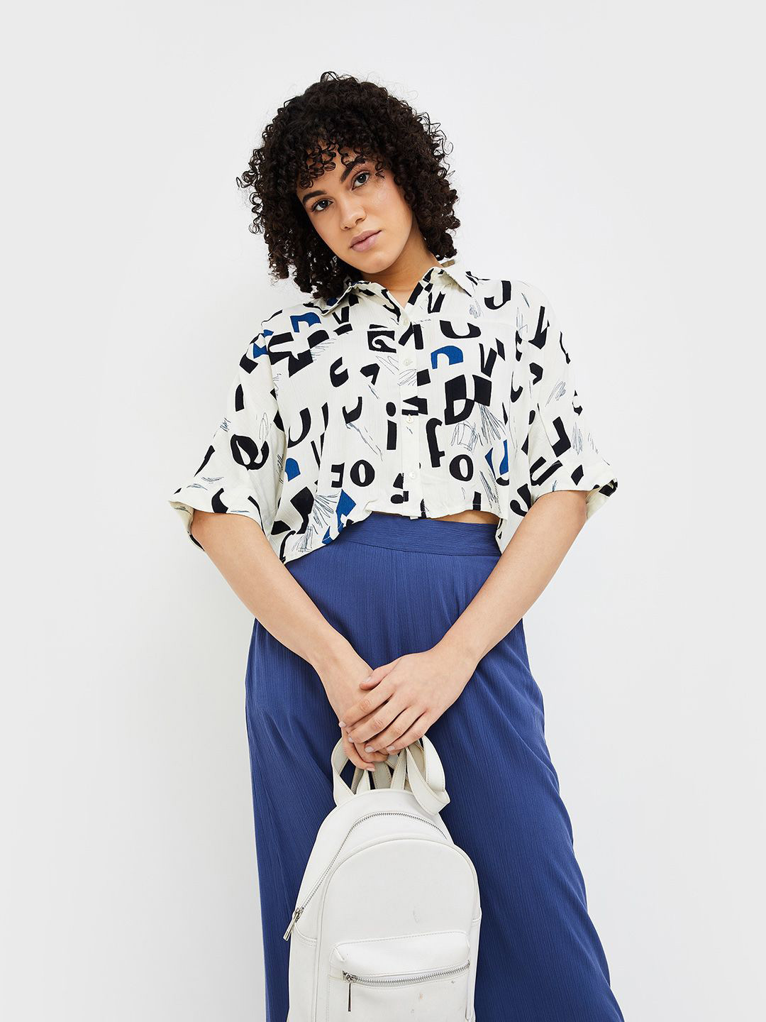 

Ginger by Lifestyle Print Shirt Style Top, Off white