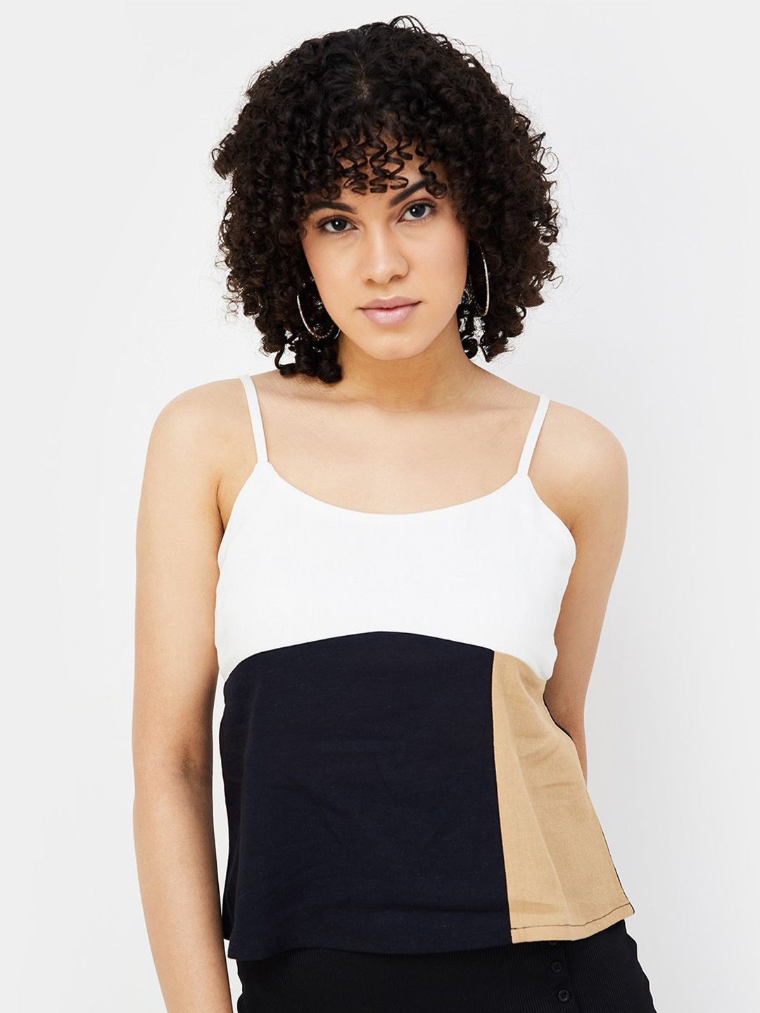 

Ginger by Lifestyle Colourblocked Top, Black