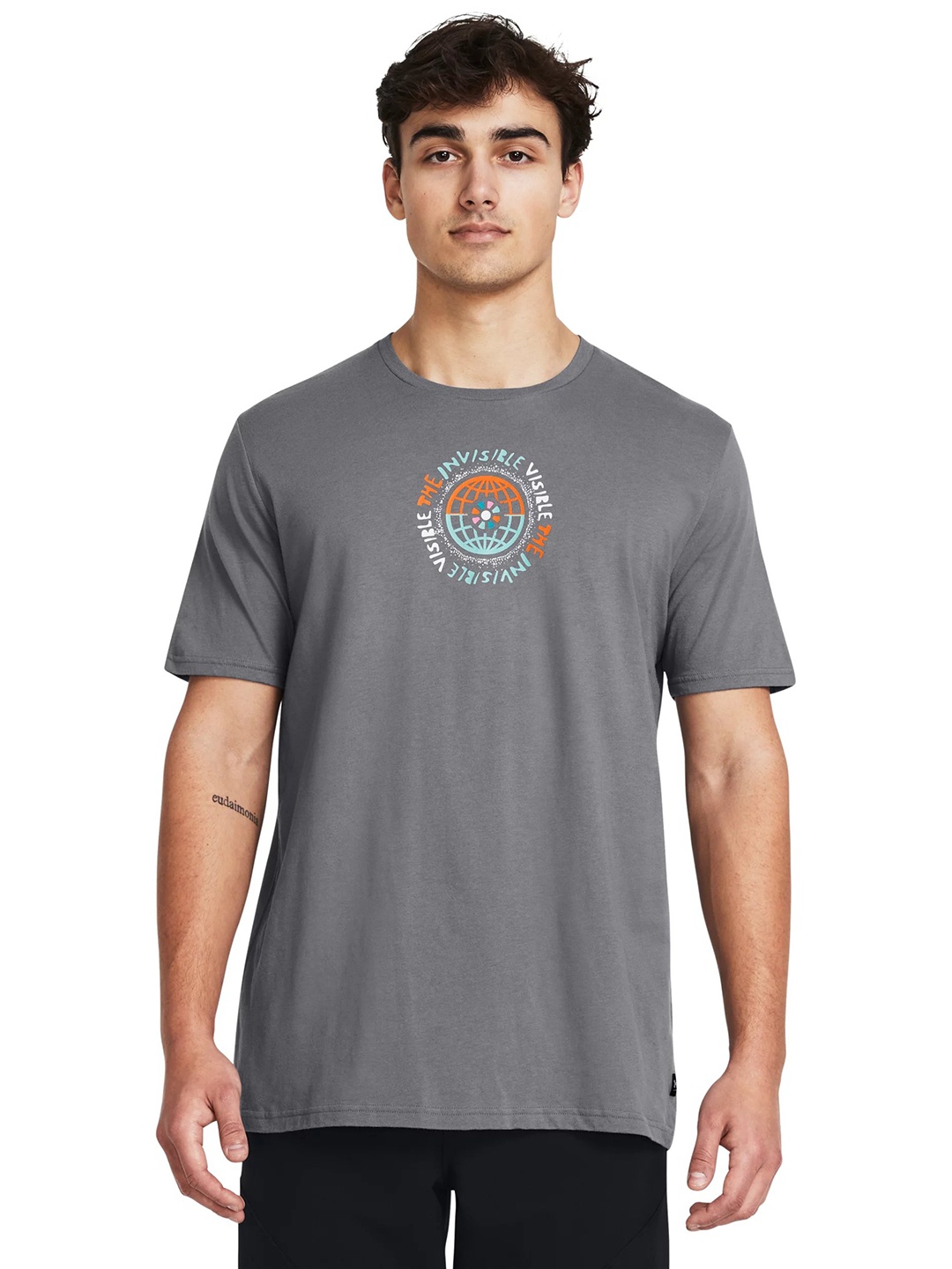 

UNDER ARMOUR Graphic Printed Relaxed Fit Sports T-shirt, Grey