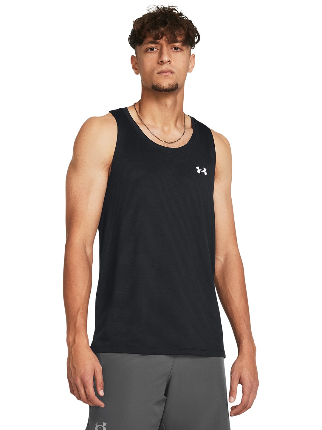 

UNDER ARMOUR Launch Singlet Fast-Drying Running T-Shirt With Reflective Detail, Black