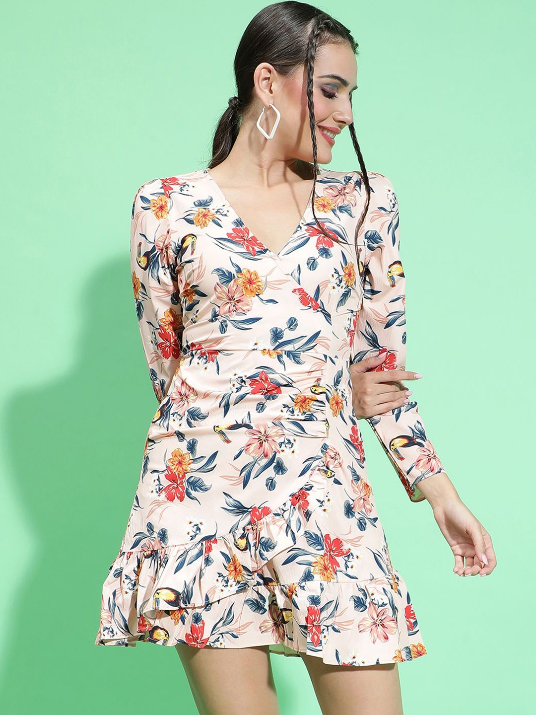 

Oxolloxo Women Floral Print Fit & Flare Mini Dress, Multi