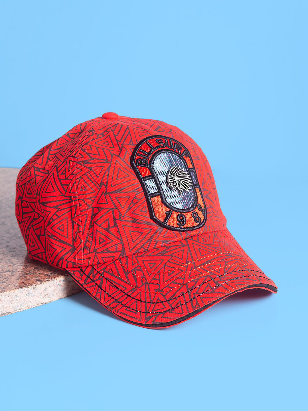 

Golden Peacock Unisex Printed Baseball Cap, Red