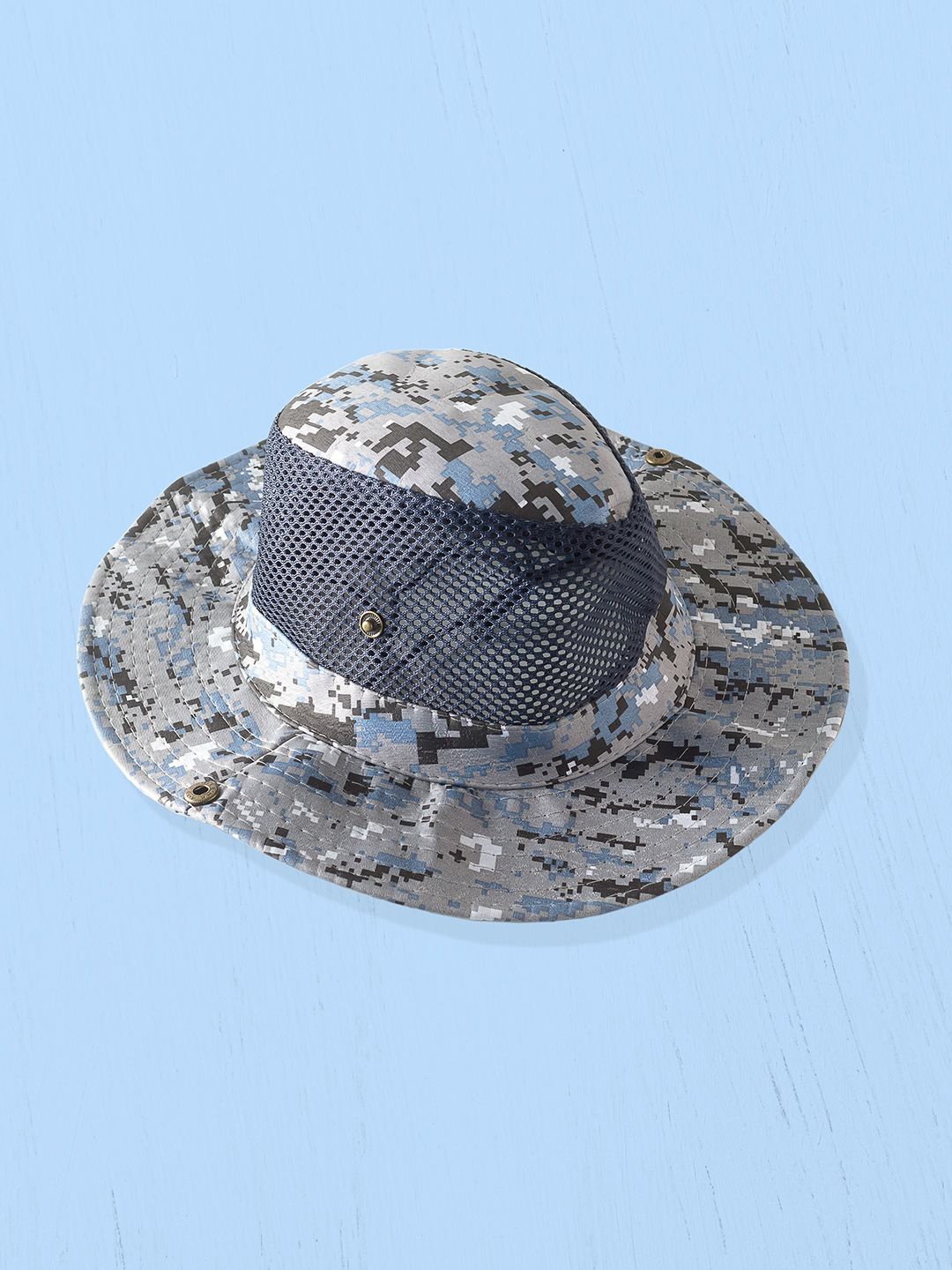 

Golden Peacock Unisex Camouflage Self Design Boonie Bucket Hat, Grey