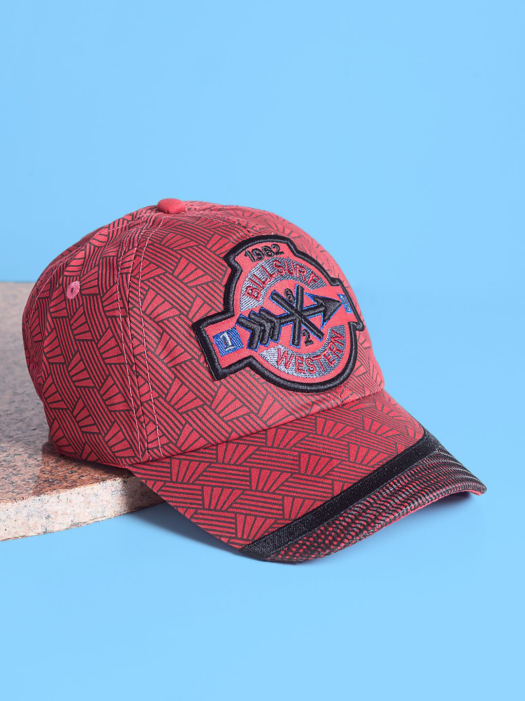 

Golden Peacock Unisex Printed Baseball Cap, Red