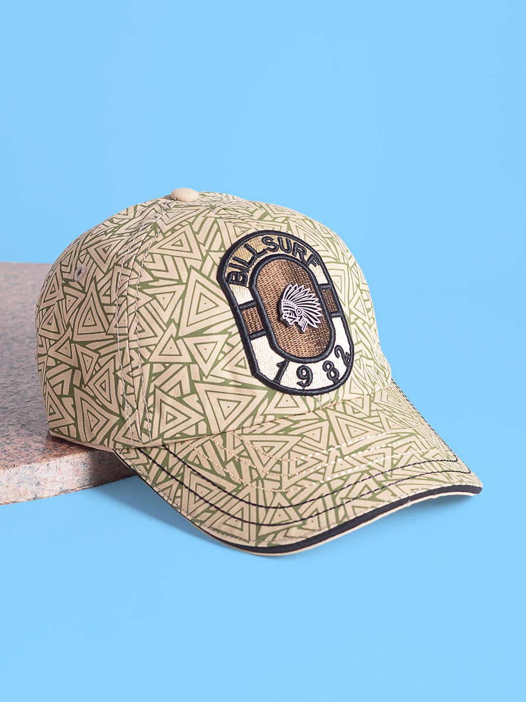 

Golden Peacock Unisex Embroidered Baseball Cap, Beige