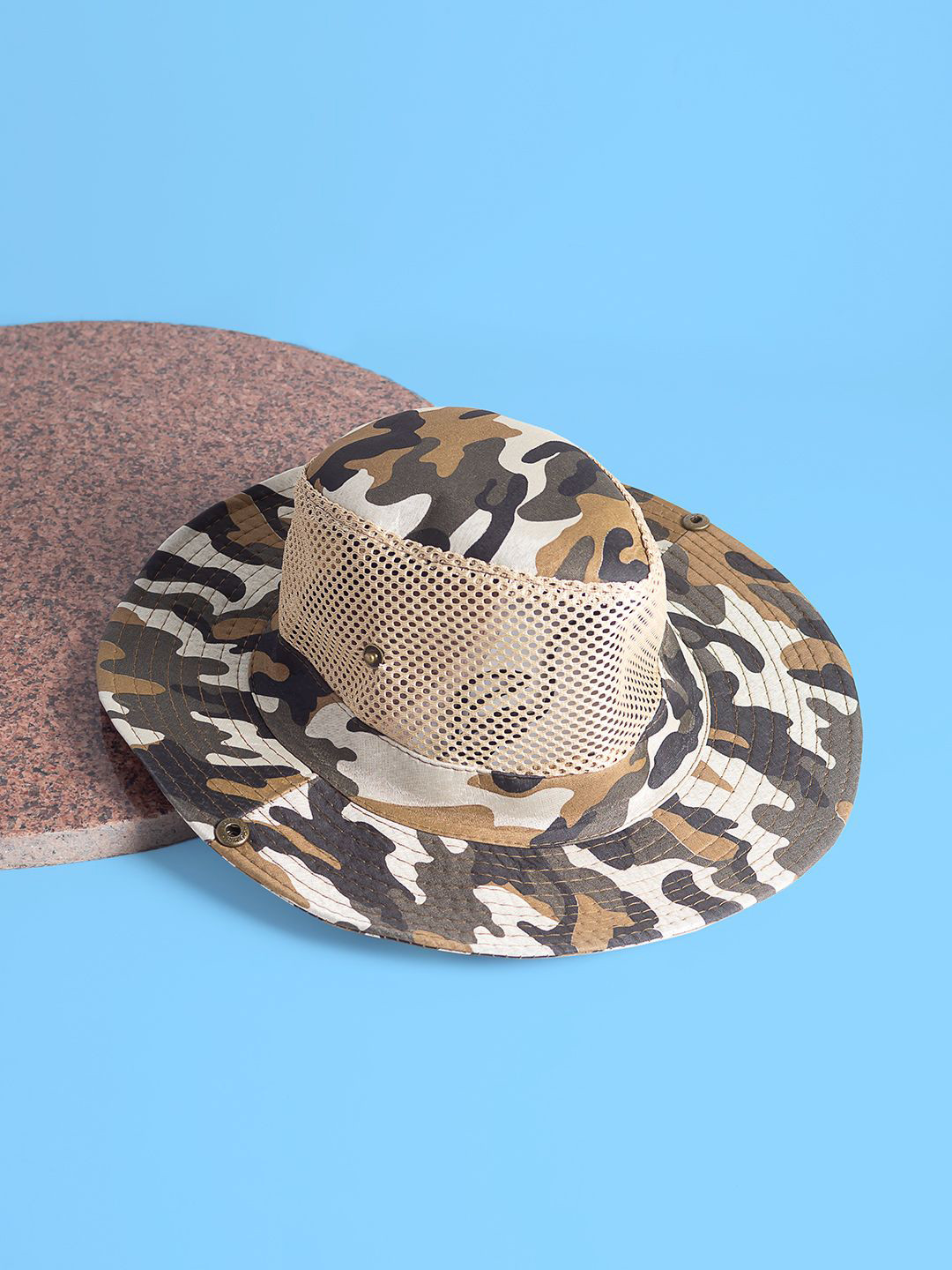 

Golden Peacock Unisex Beige Self Design Fedora Hat