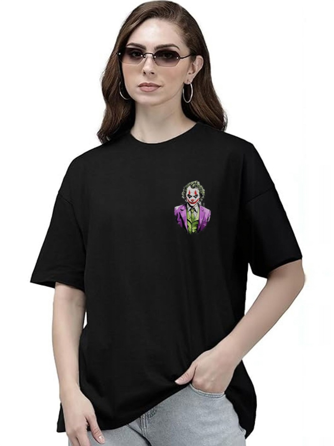 

CLAFOUTIS Women Graphic Printed Oversized T-shirt, Black