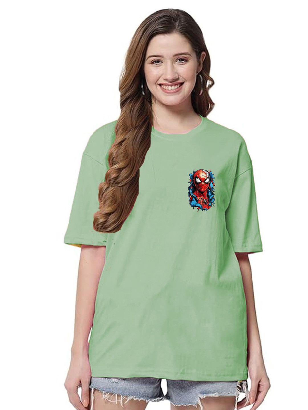 

CLAFOUTIS Women Graphic Printed Oversized T-shirt, Teal