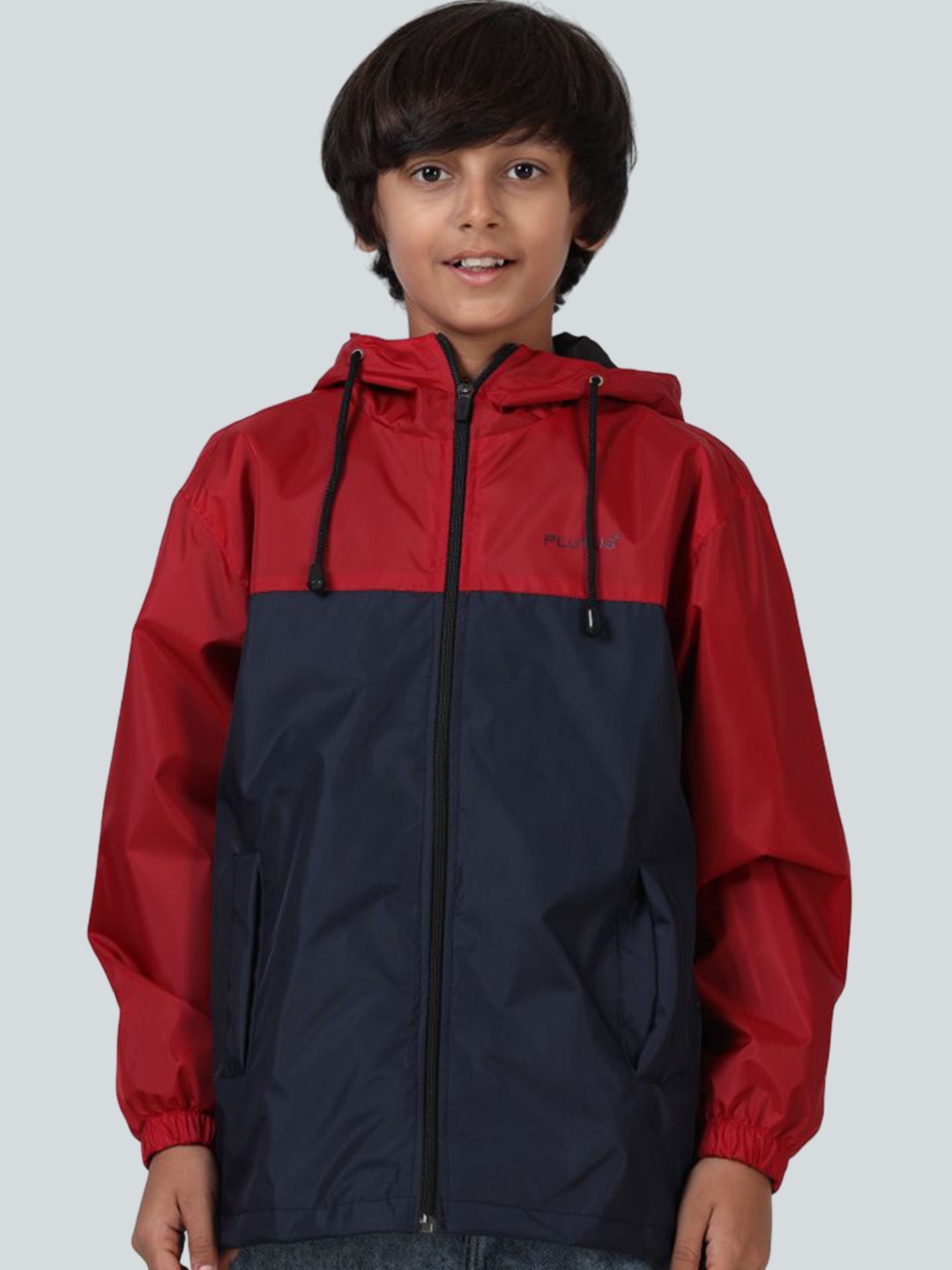

Plutus Boys Colourblocked Water Resistant Outdoor Bomber Jacket, Navy blue