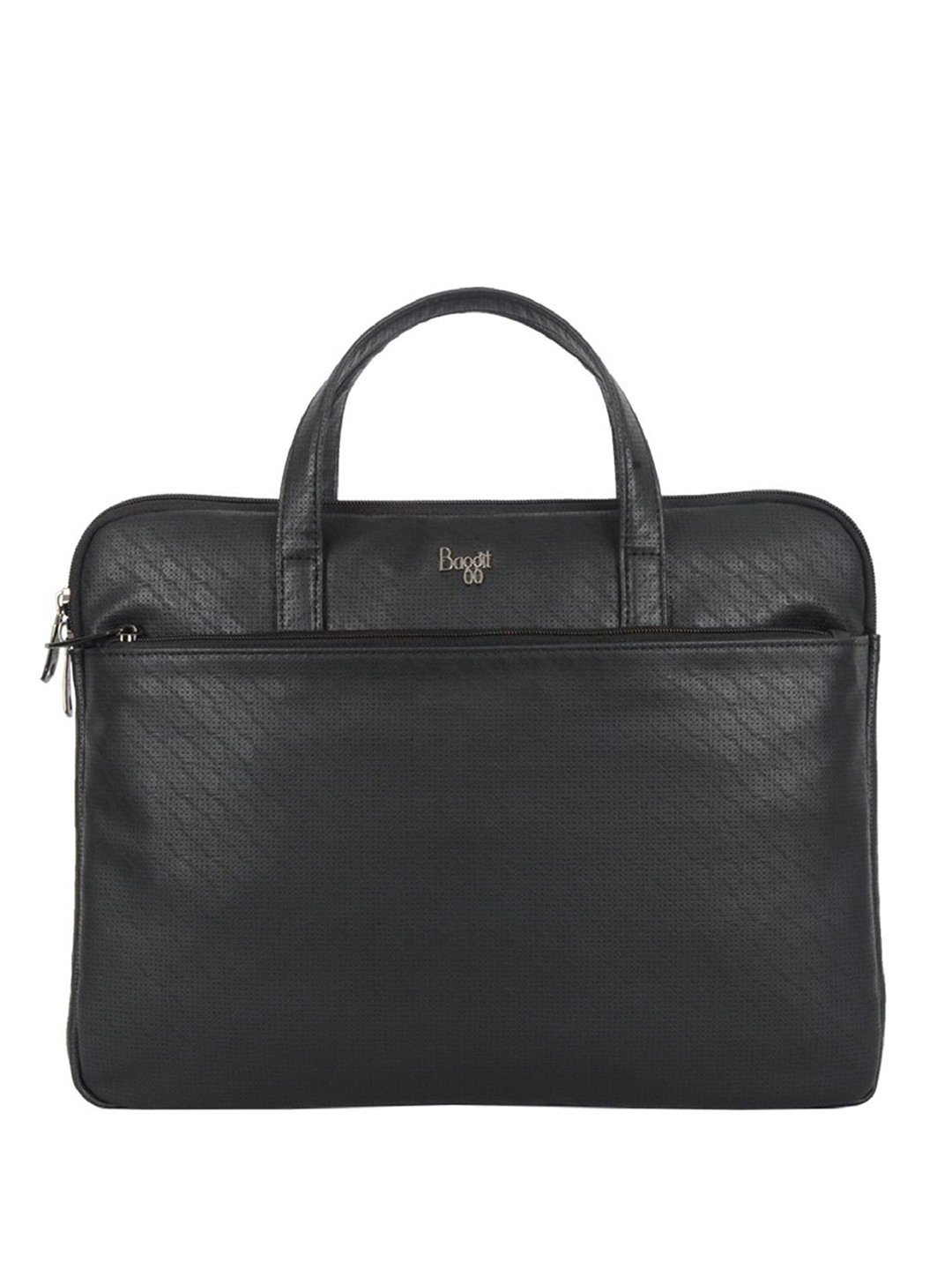 

Baggit Men Textured PU Laptop Bag, Black
