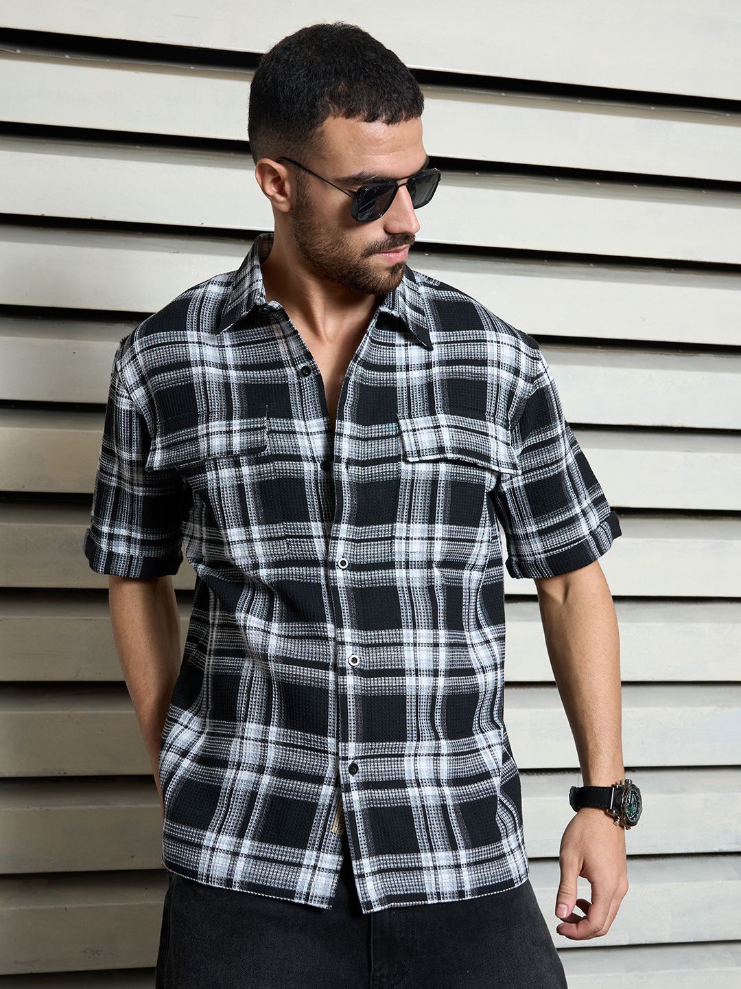 

High Star Men Standard Tartan Checks Opaque Checked Casual Shirt, Multi