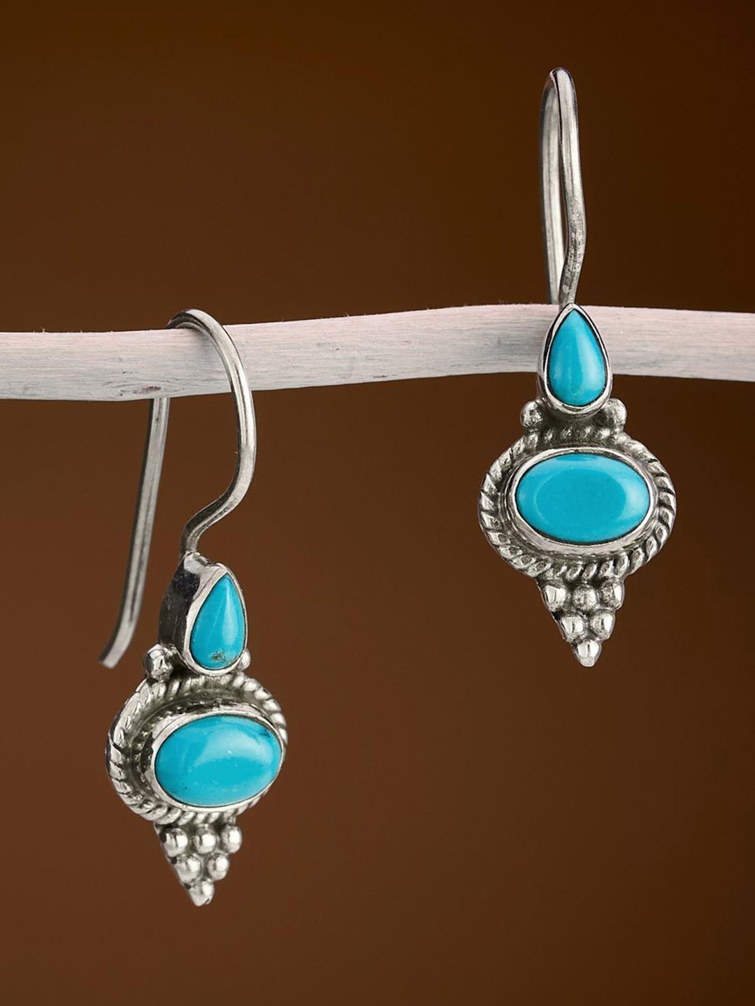 

Fabindia Silver-Plated Contemporary Drop Earrings