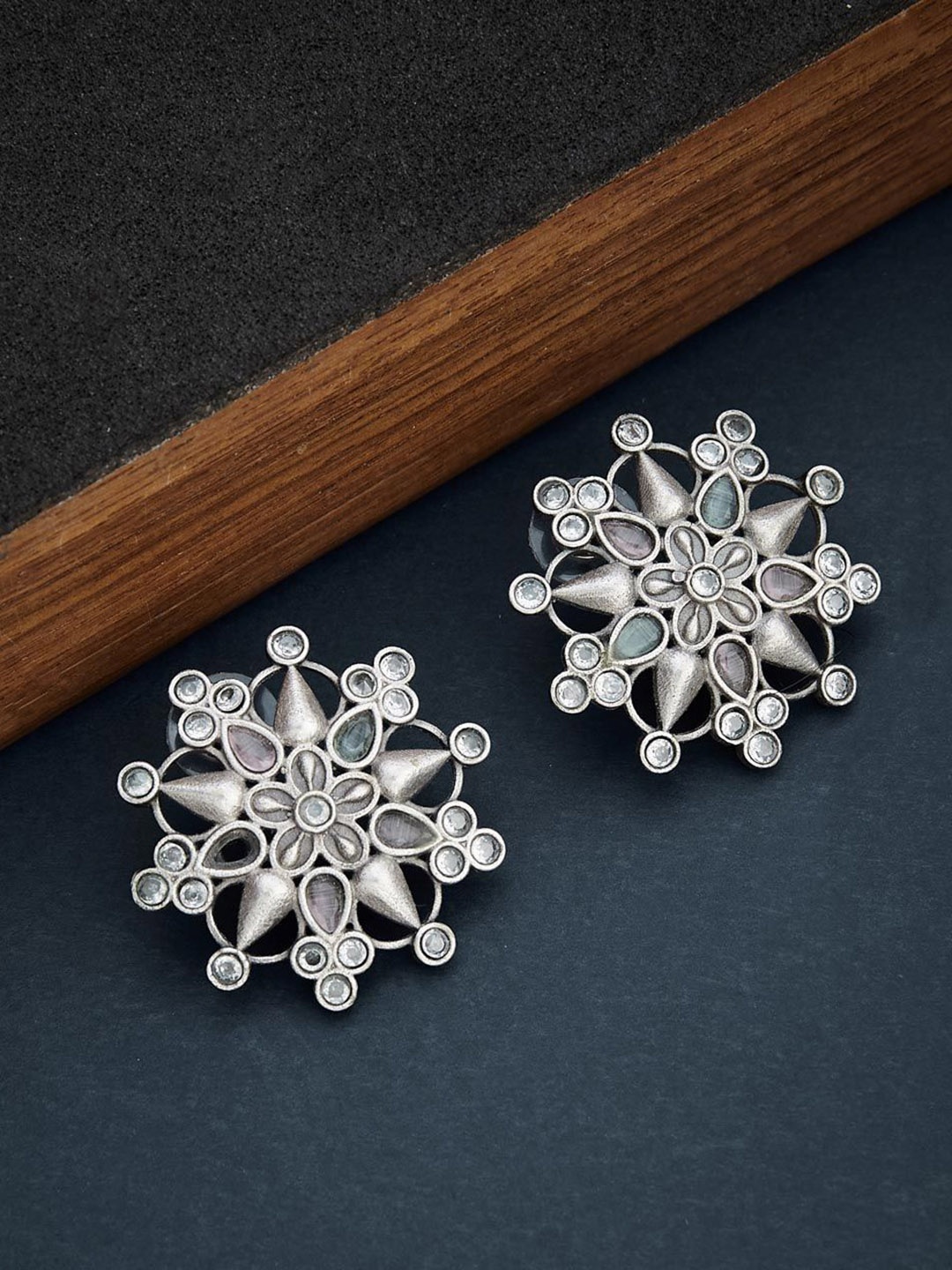 

Fabindia Silver-Plated Contemporary Studs Earrings