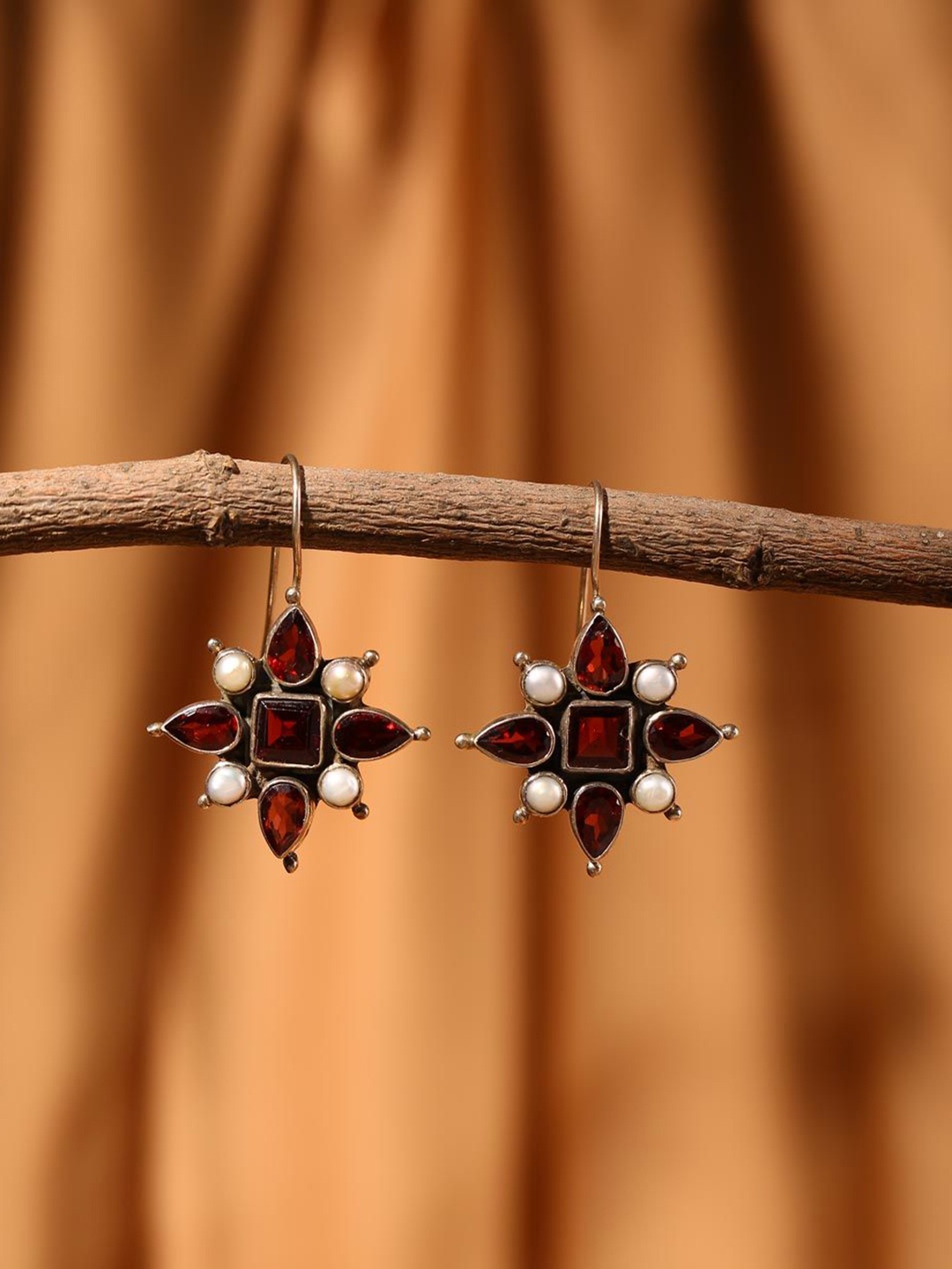 

Fabindia Silver-Plated Contemporary Drop Earrings