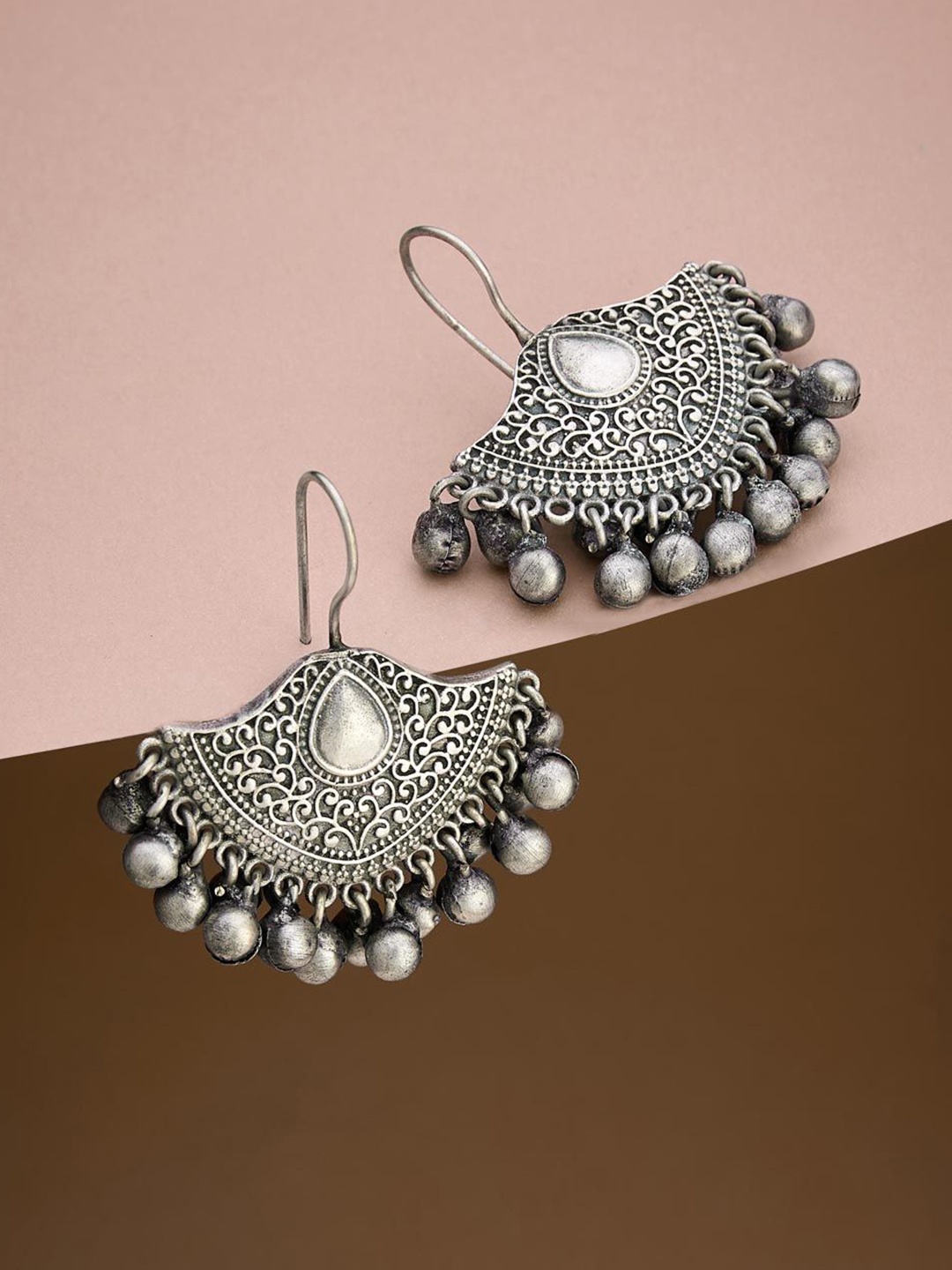 

Fabindia Oxidised Drop Earrings, Silver
