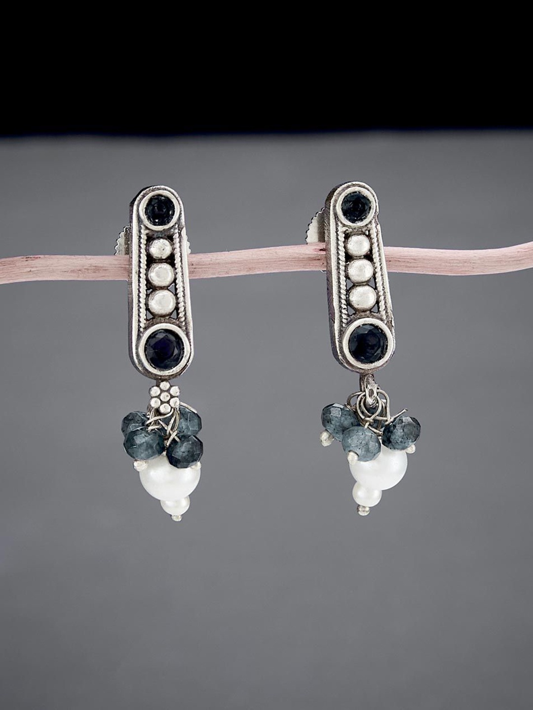 

Fabindia Artificial Stones Drop Earrings, Silver