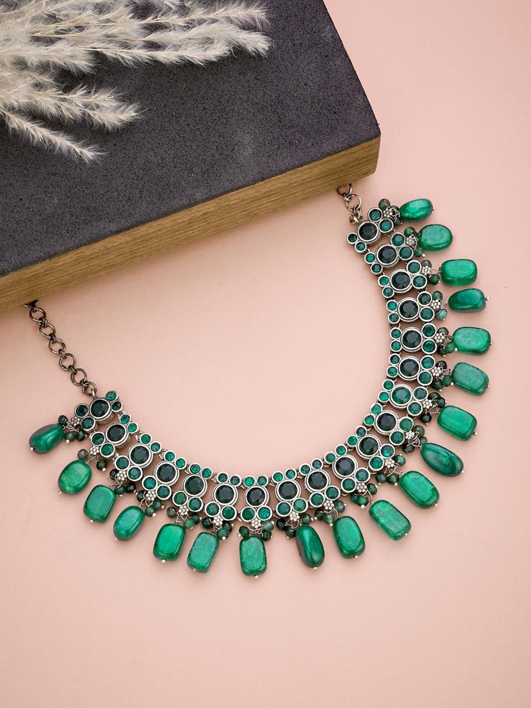 

Fabindia Stone Studded Necklace, Silver