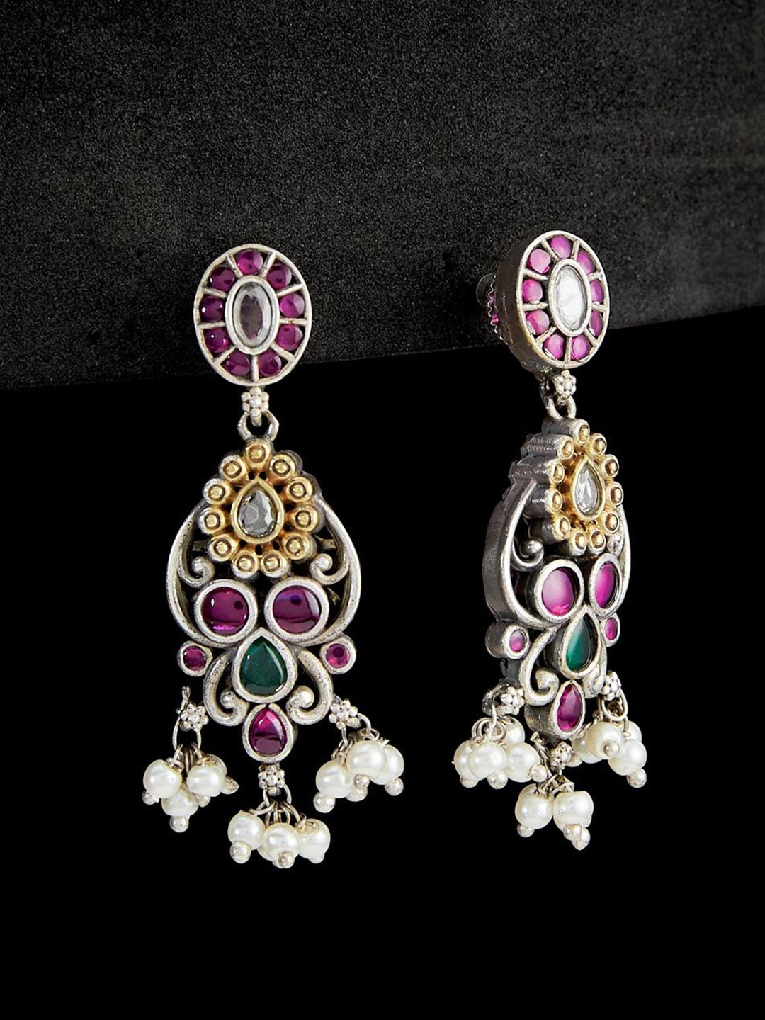 

Fabindia Artificial Stones Drop Earrings, Silver