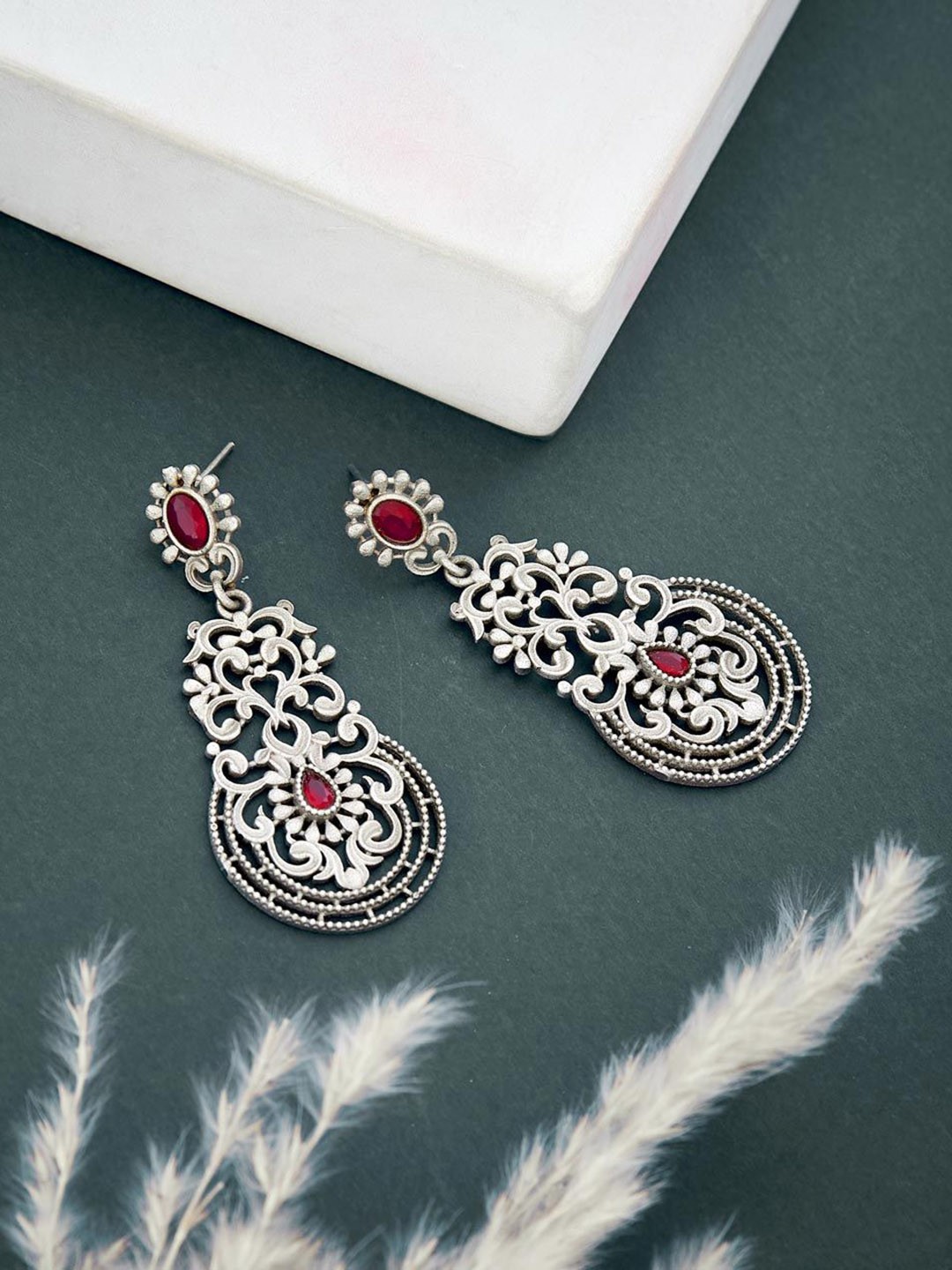 

Fabindia Artificial Stones Chandbalis Earrings, Silver