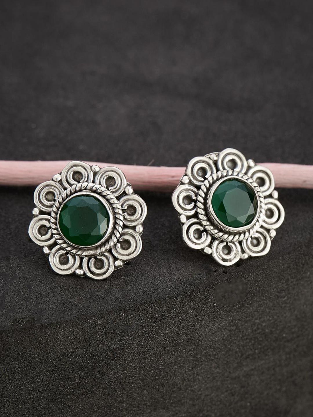 

Fabindia Silver-Plated Contemporary Studs Earrings